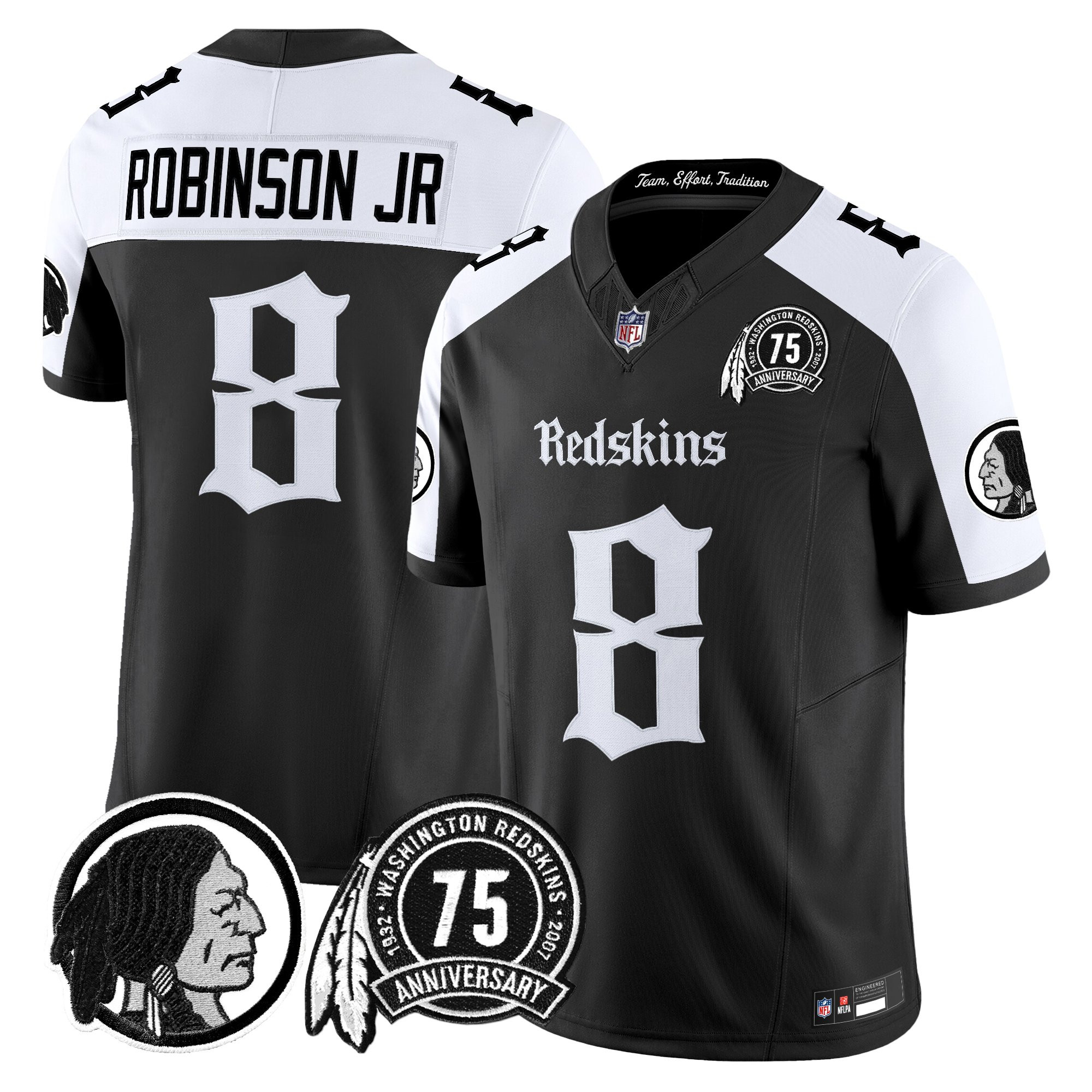 Men's Washington Redskins 'Gothic Capital Edition' Vapor Limited Jersey - All Stitched