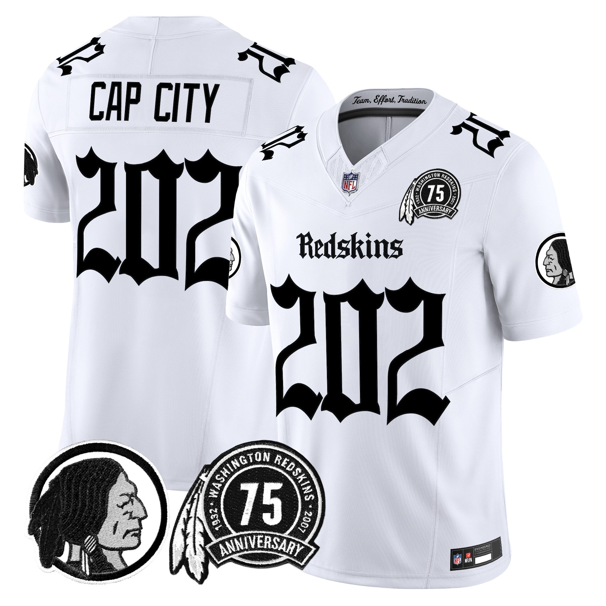 Men's Washington Redskins 'Gothic Capital Edition' Vapor Limited Jersey - All Stitched
