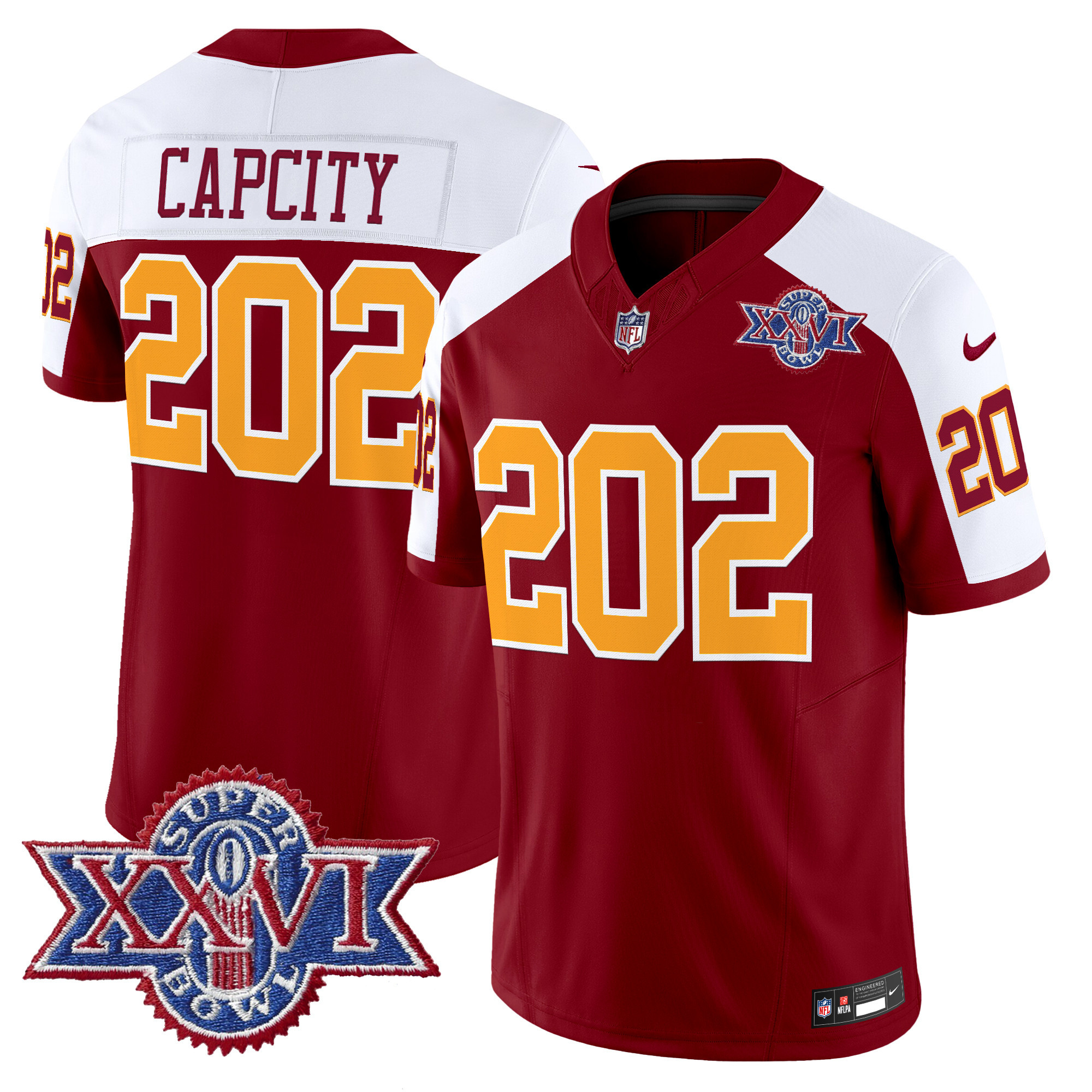 Men's Washington Redskins Throwback 1992 Super Bowl XXVI Patch Vapor Limited Jersey - All Stitched