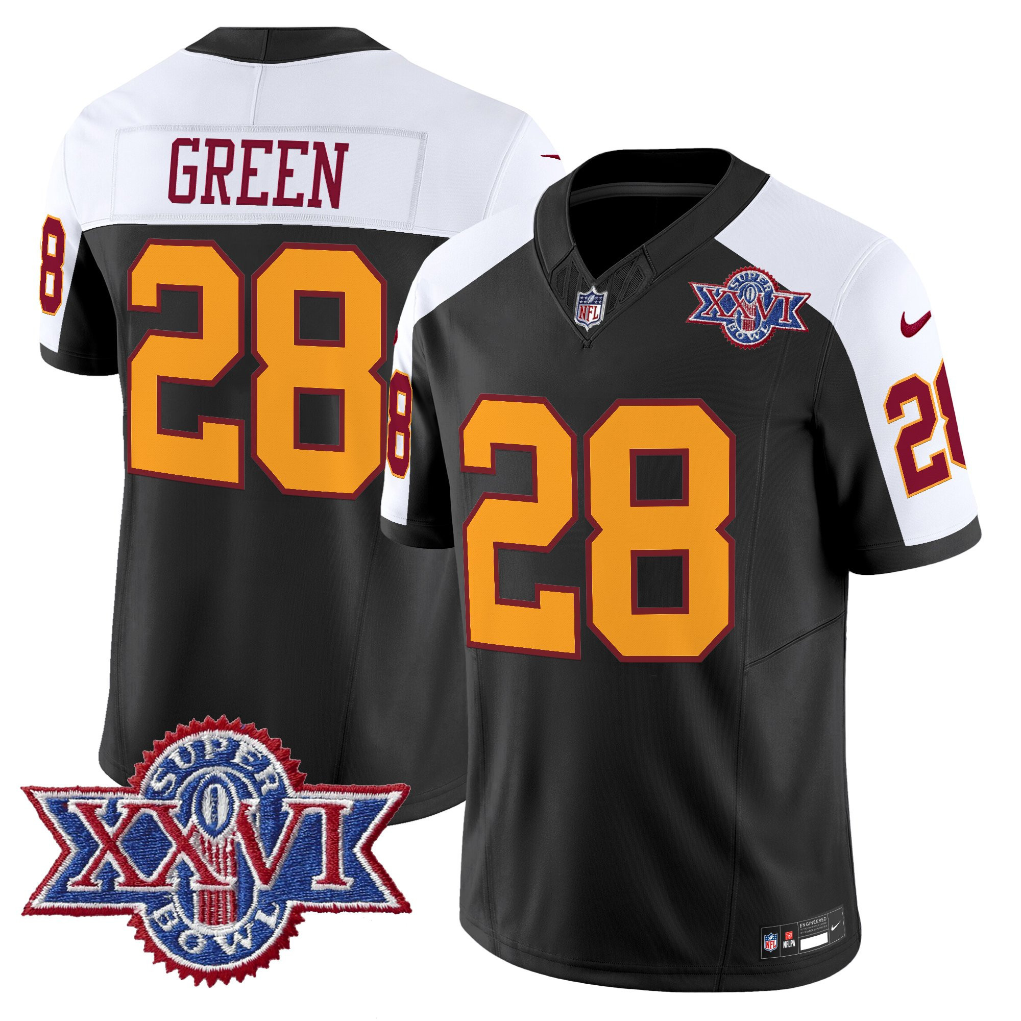 Men's Washington Redskins Throwback 1992 Super Bowl XXVI Patch Vapor Limited Jersey - All Stitched