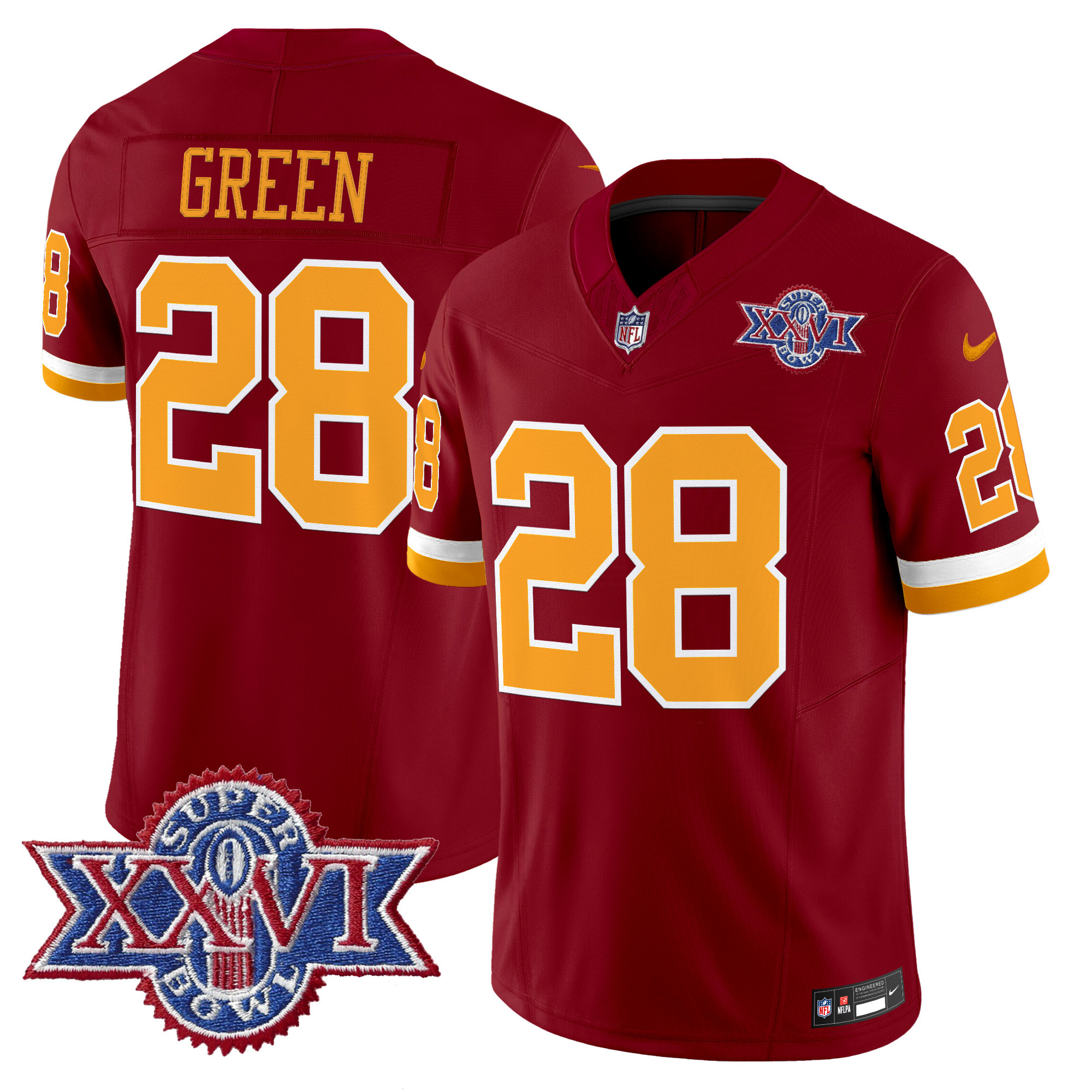 Men's Washington Redskins Throwback 1992 Super Bowl XXVI Patch Vapor Limited Jersey - All Stitched