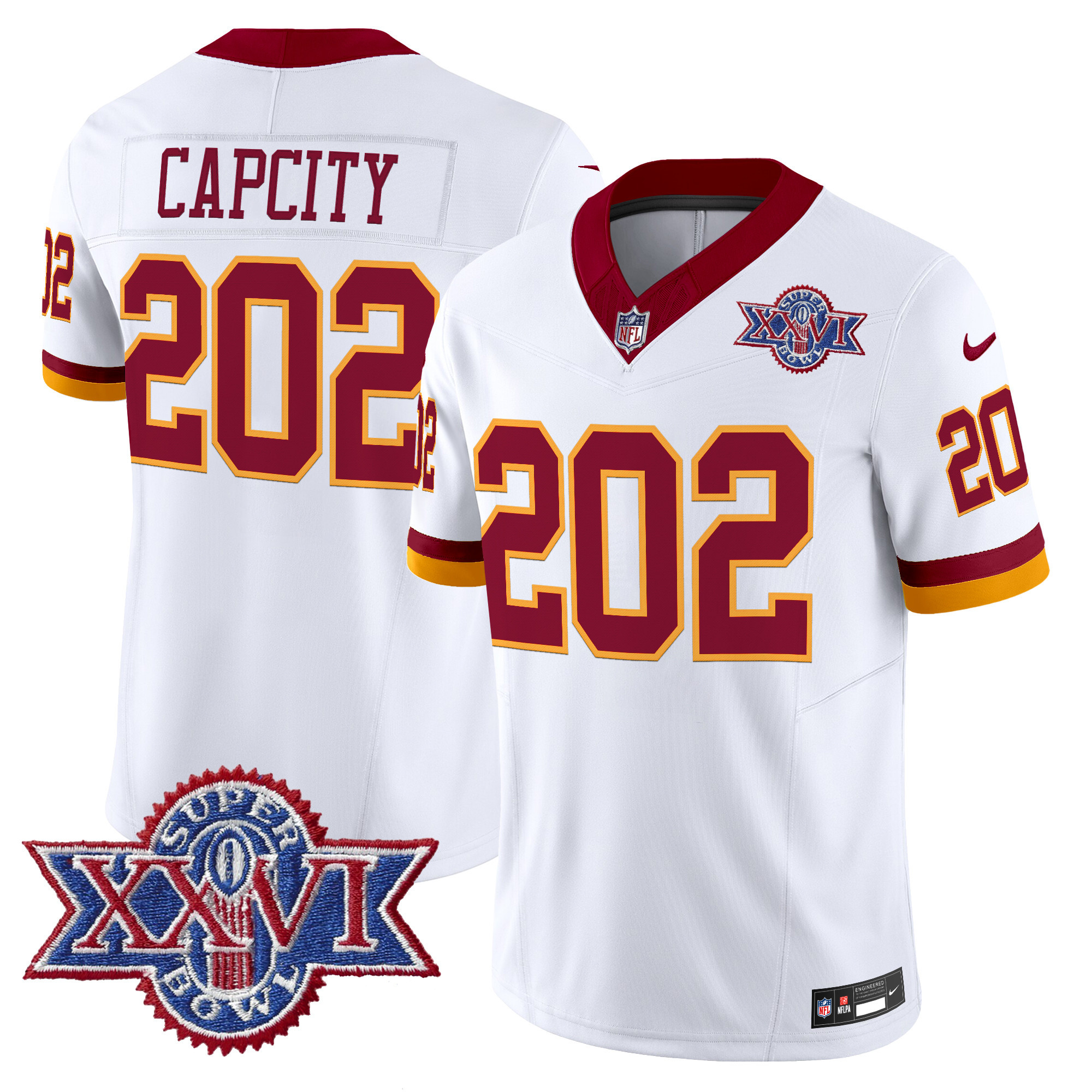 Men's Washington Redskins Throwback 1992 Super Bowl XXVI Patch Vapor Limited Jersey - All Stitched