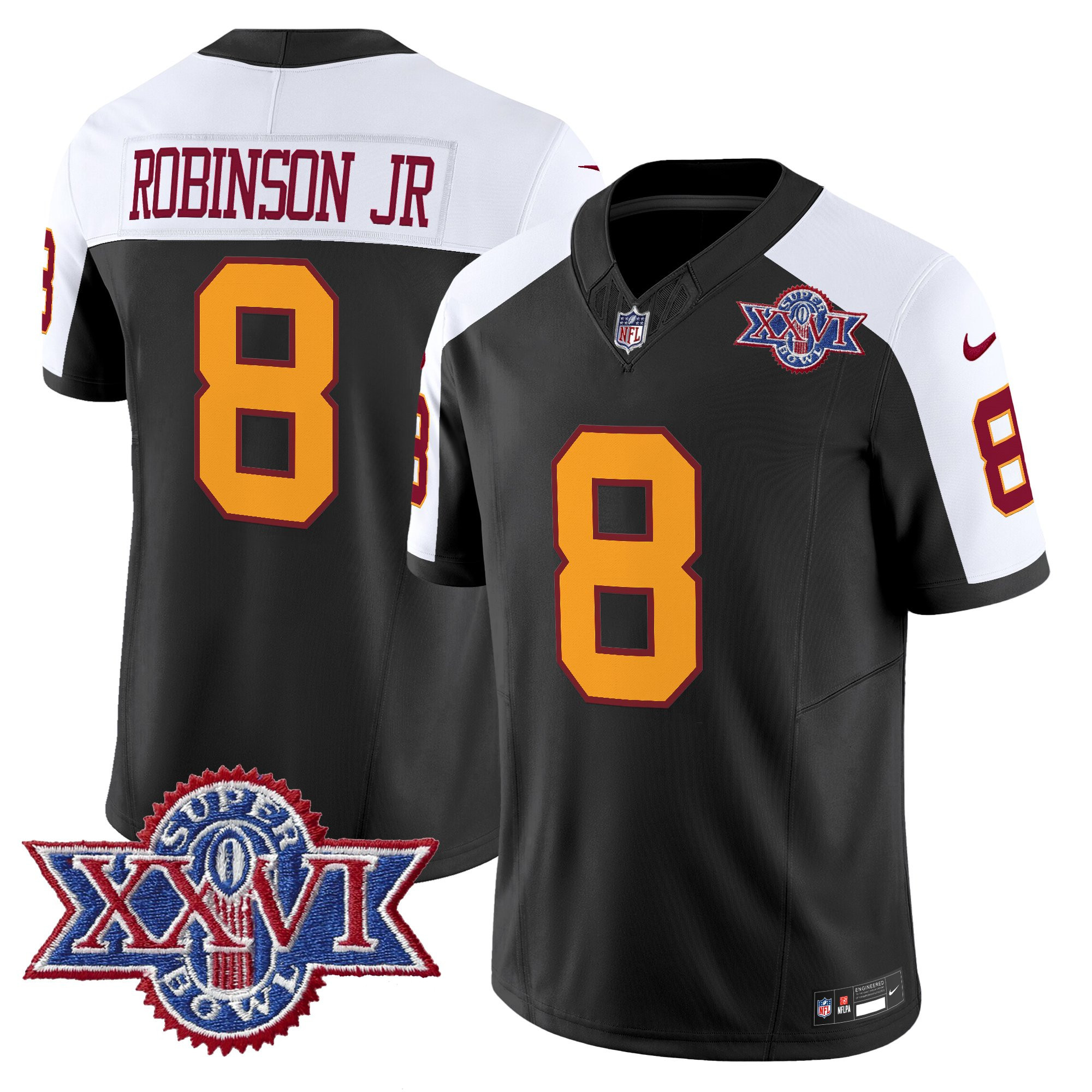 Men's Washington Redskins Throwback 1992 Super Bowl XXVI Patch Vapor Limited Jersey - All Stitched