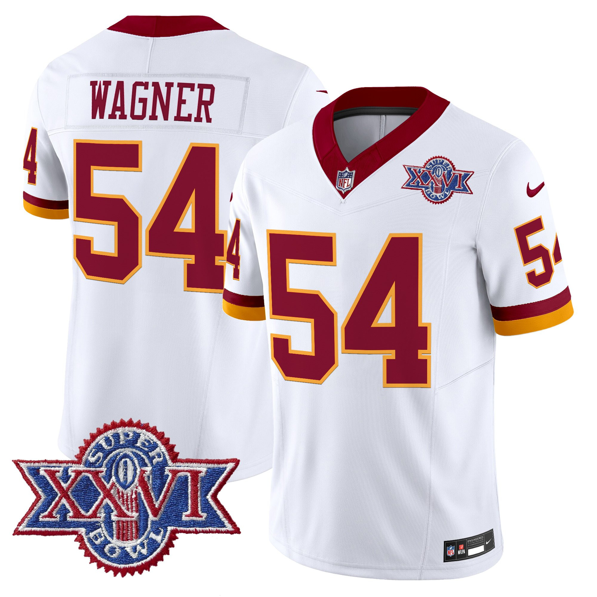 Men's Washington Redskins Throwback 1992 Super Bowl XXVI Patch Vapor Limited Jersey - All Stitched