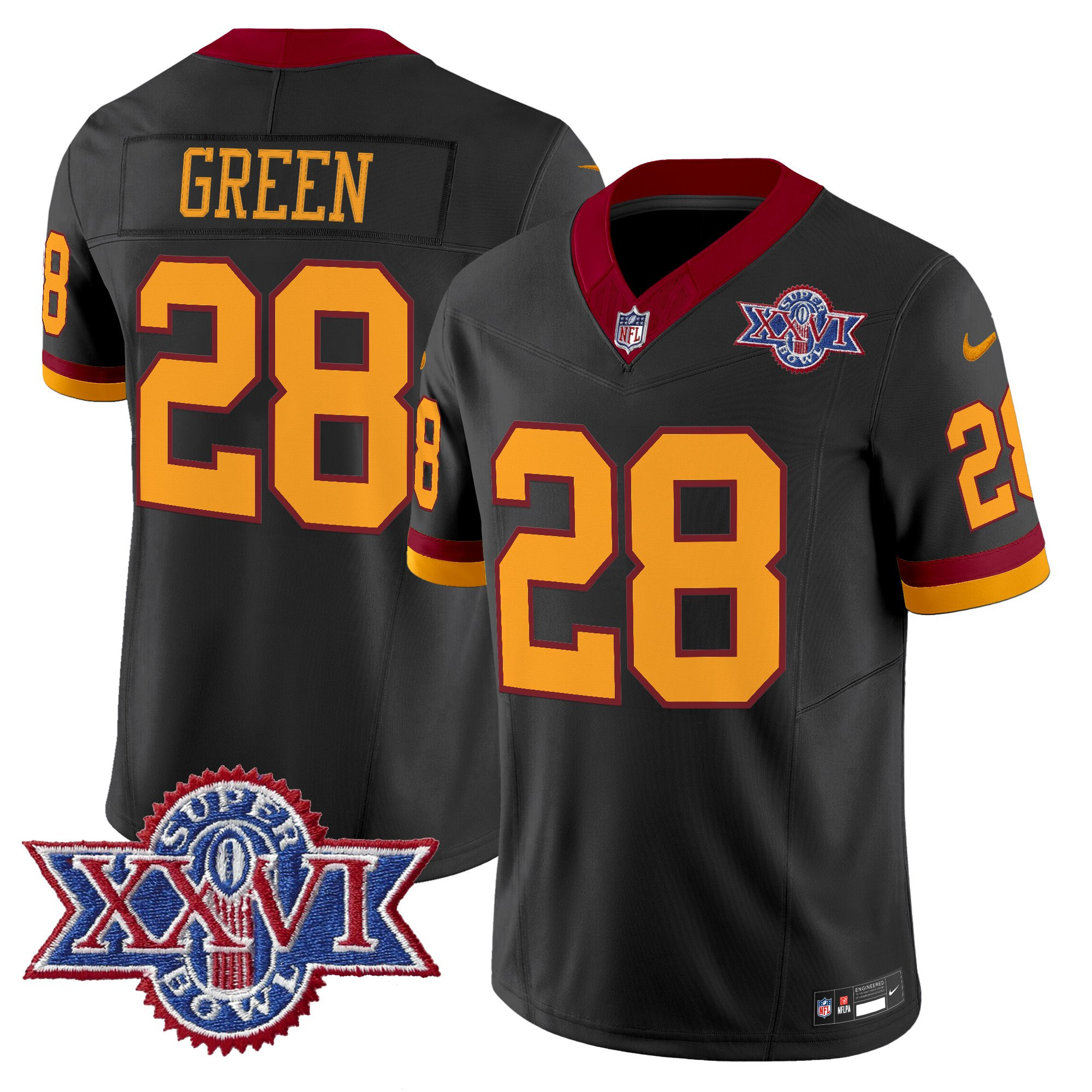 Men's Washington Redskins Throwback 1992 Super Bowl XXVI Patch Vapor Limited Jersey - All Stitched