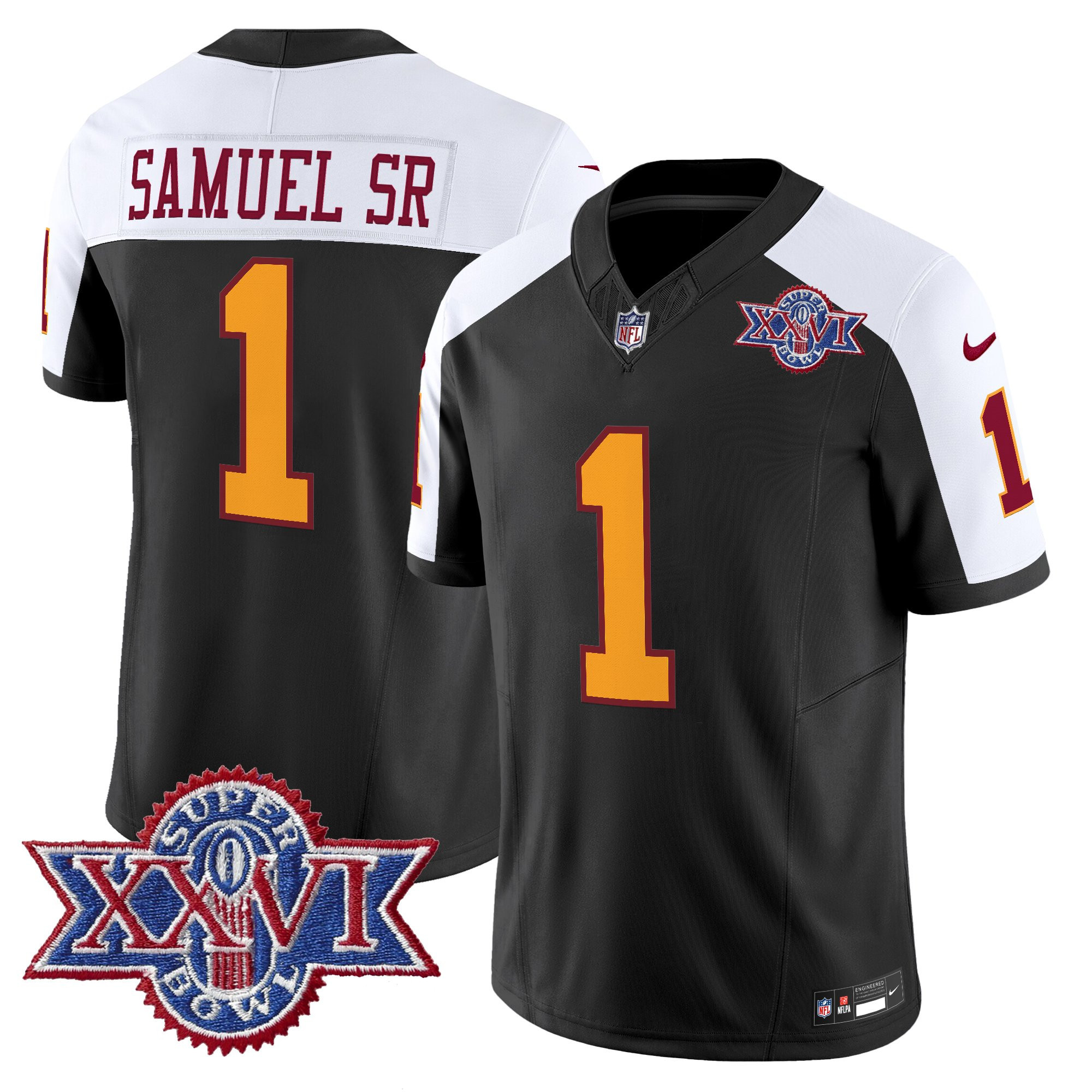 Men's Washington Redskins Throwback 1992 Super Bowl XXVI Patch Vapor Limited Jersey - All Stitched
