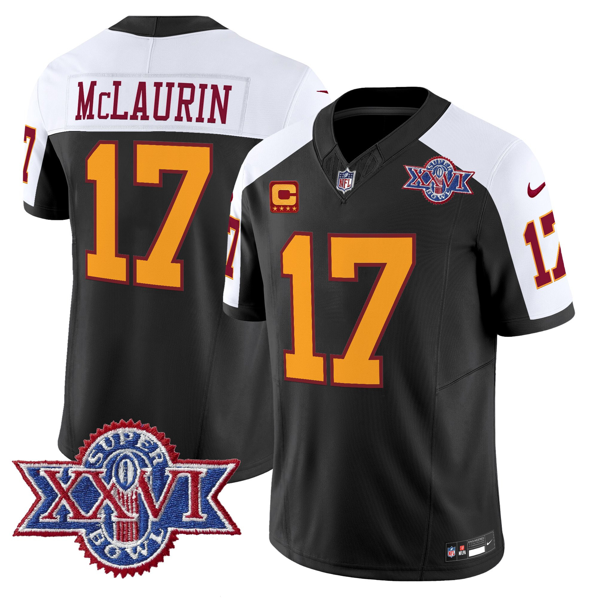Men's Washington Redskins Throwback 1992 Super Bowl XXVI Patch Vapor Limited Jersey - All Stitched