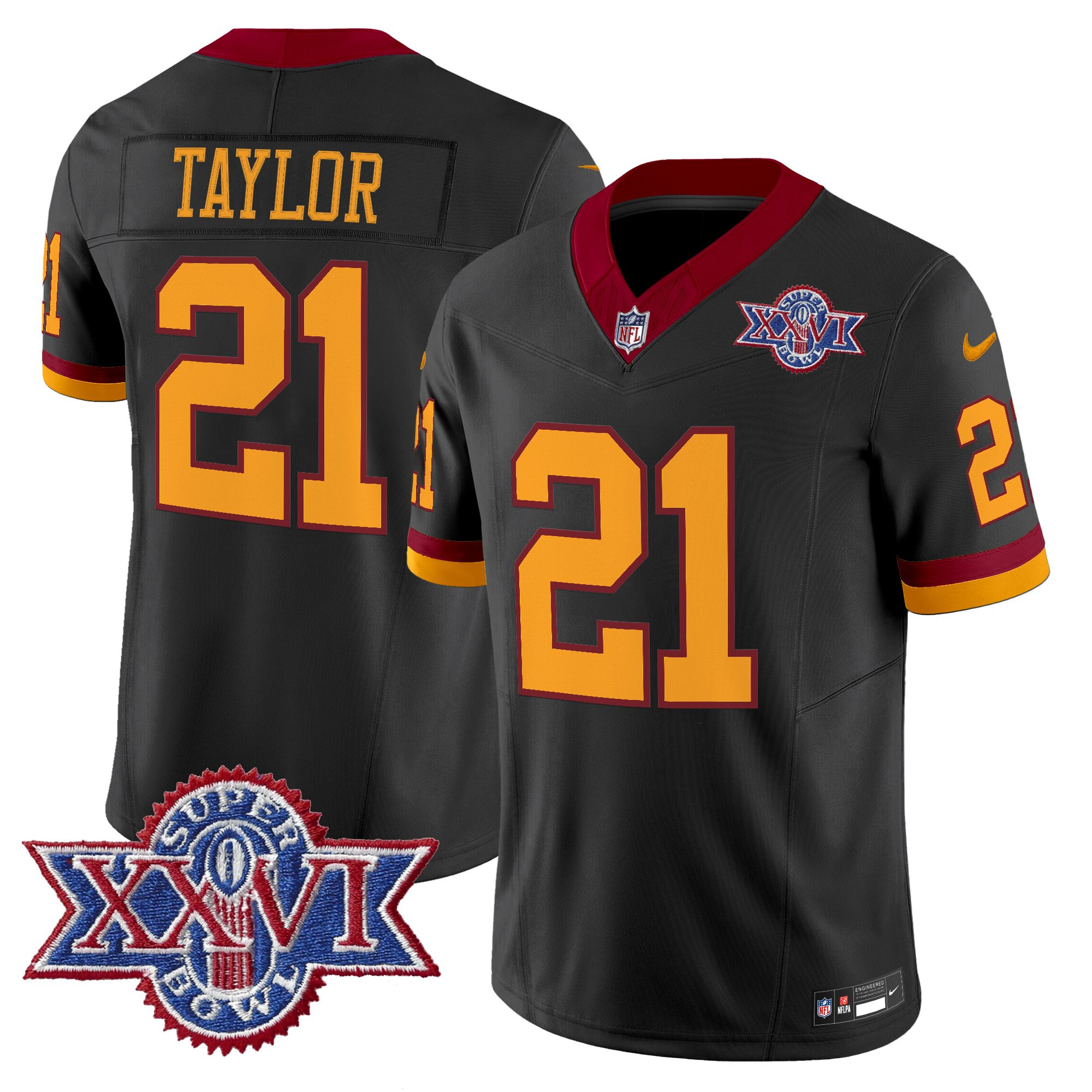 Men's Washington Redskins Throwback 1992 Super Bowl XXVI Patch Vapor Limited Jersey - All Stitched