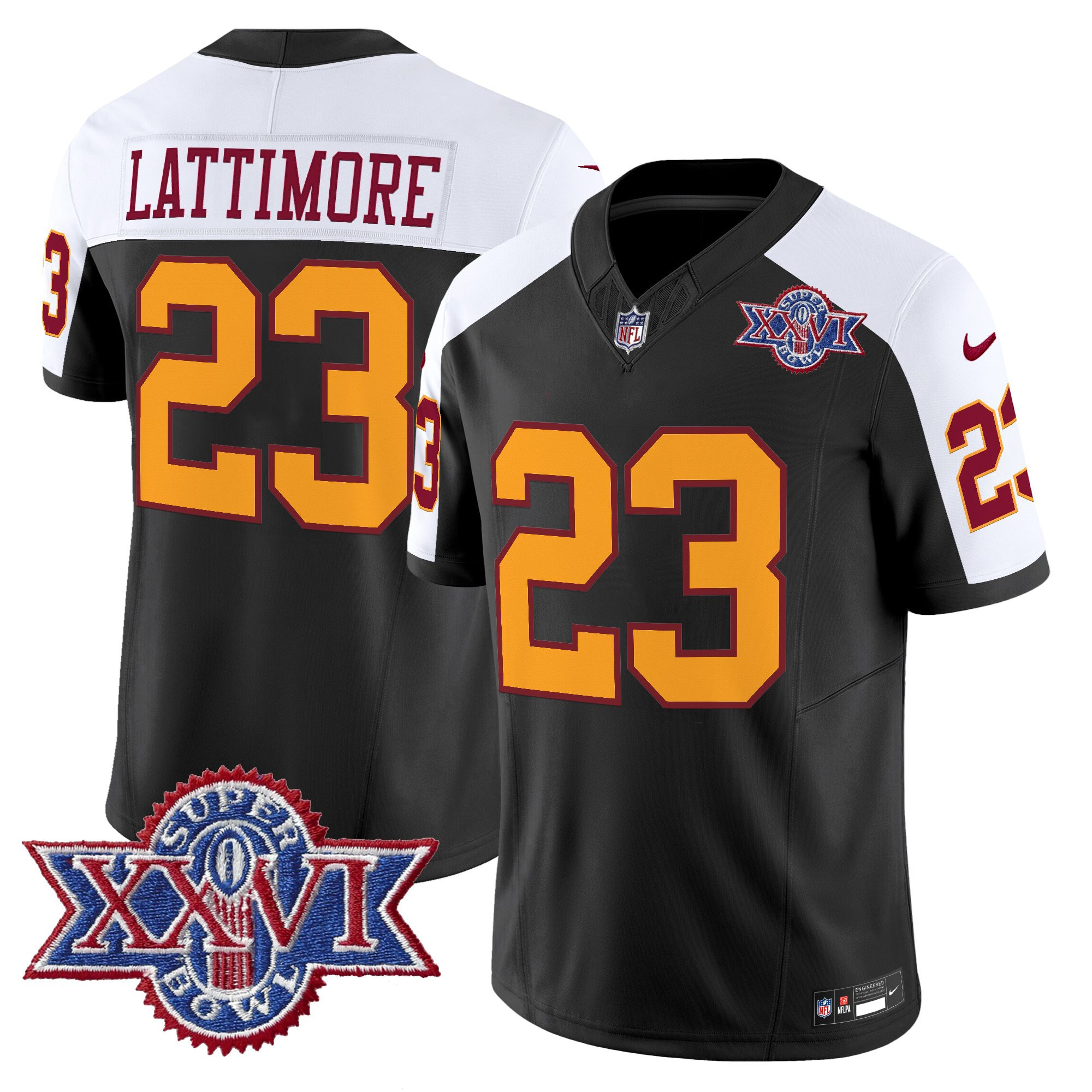 Men's Washington Redskins Throwback 1992 Super Bowl XXVI Patch Vapor Limited Jersey - All Stitched
