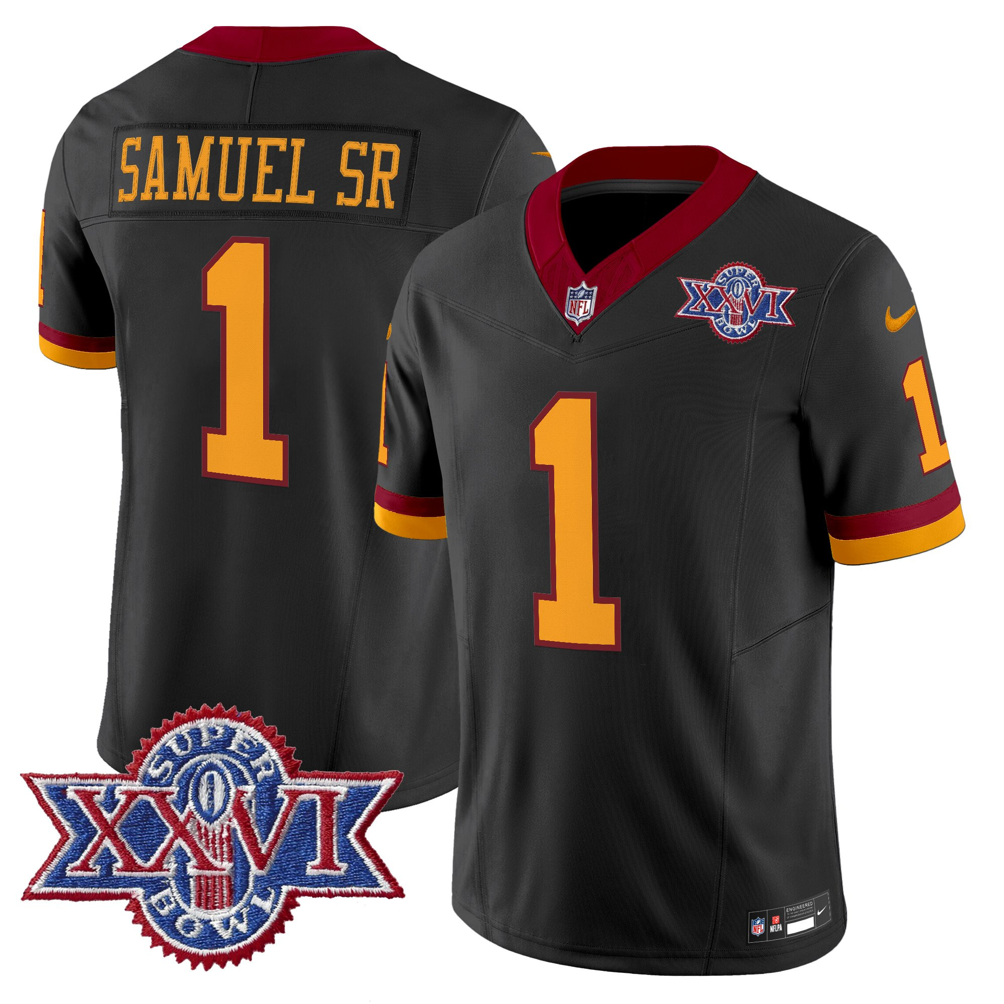 Men's Washington Redskins Throwback 1992 Super Bowl XXVI Patch Vapor Limited Jersey - All Stitched