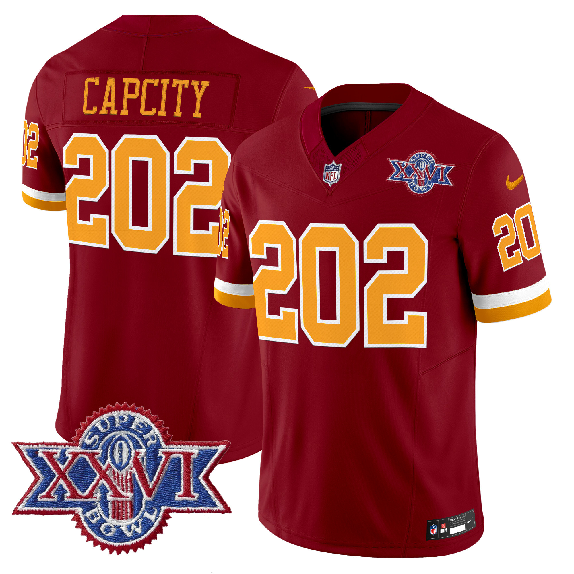 Men's Washington Redskins Throwback 1992 Super Bowl XXVI Patch Vapor Limited Jersey - All Stitched
