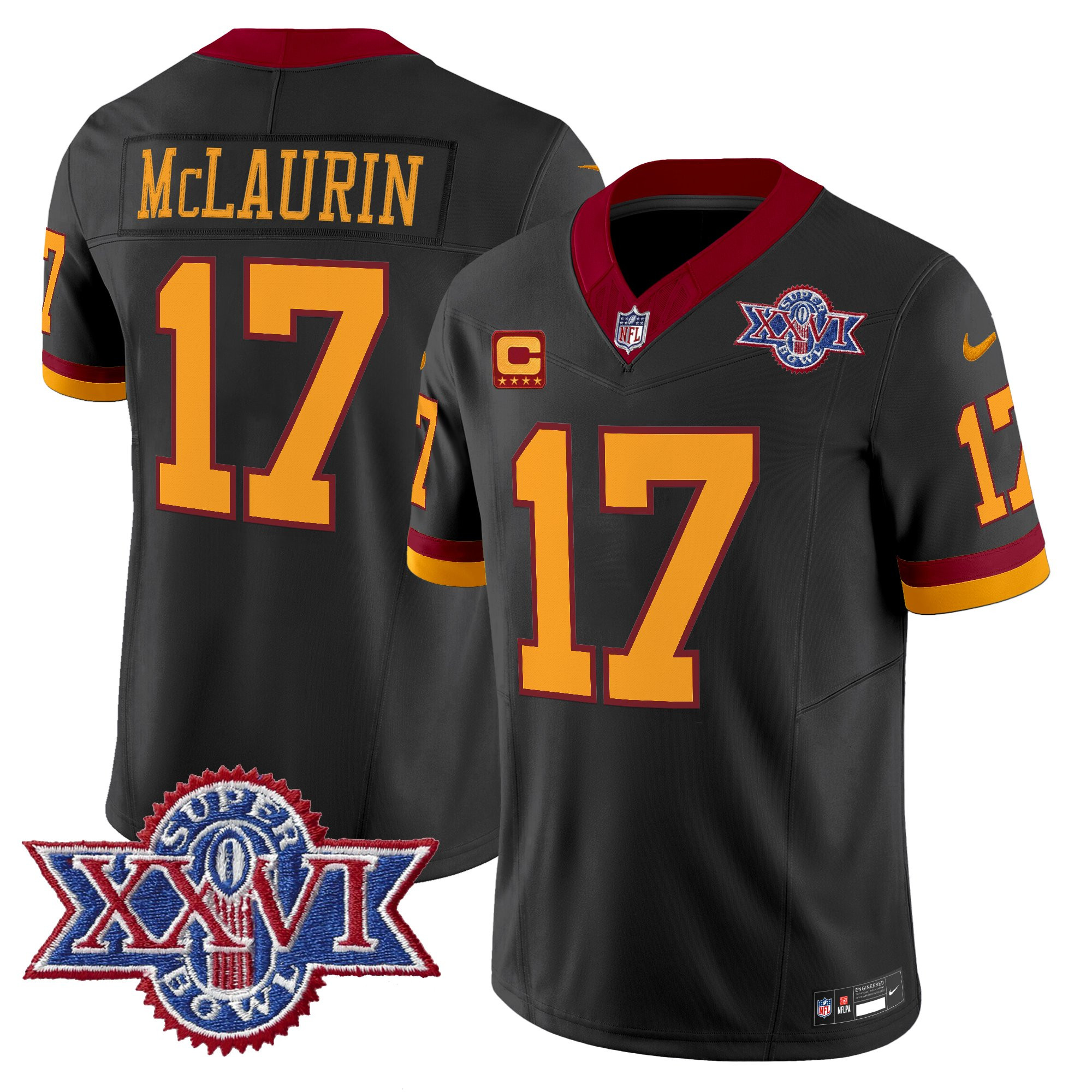 Men's Washington Redskins Throwback 1992 Super Bowl XXVI Patch Vapor Limited Jersey - All Stitched