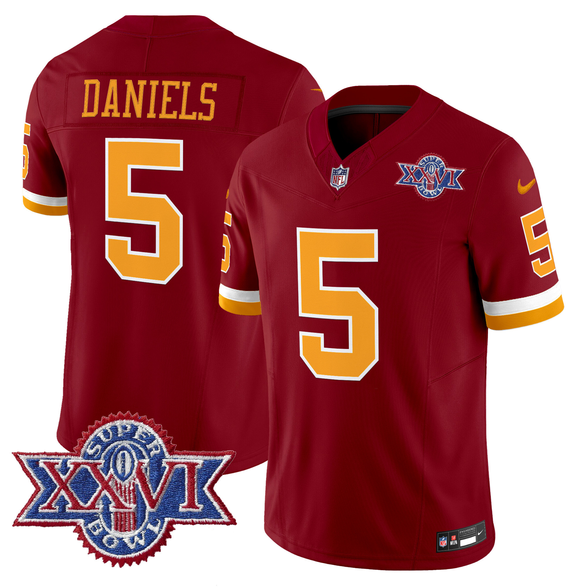 Men's Washington Redskins Throwback 1992 Super Bowl XXVI Patch Vapor Limited Jersey - All Stitched