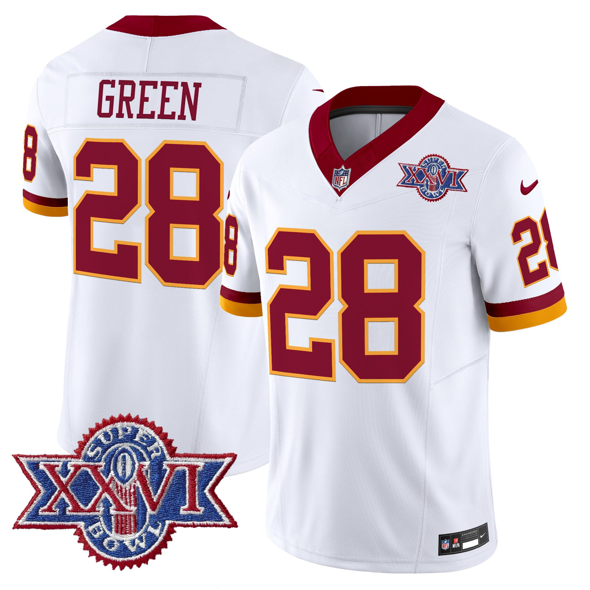 Men's Washington Redskins Throwback 1992 Super Bowl XXVI Patch Vapor Limited Jersey - All Stitched