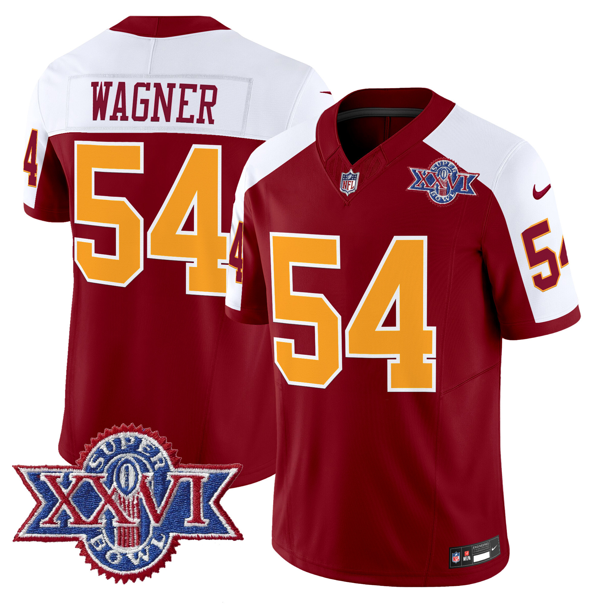 Men's Washington Redskins Throwback 1992 Super Bowl XXVI Patch Vapor Limited Jersey - All Stitched
