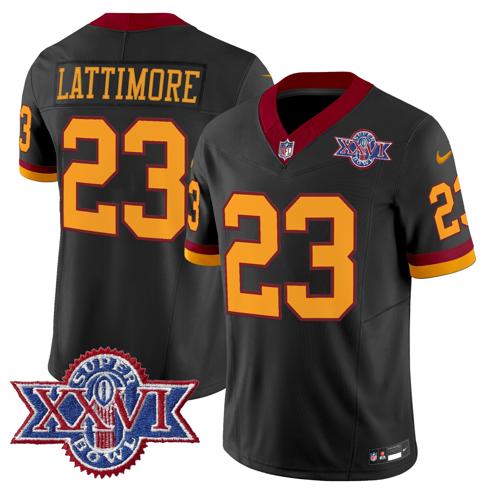 Men's Washington Redskins Throwback 1992 Super Bowl XXVI Patch Vapor Limited Jersey - All Stitched