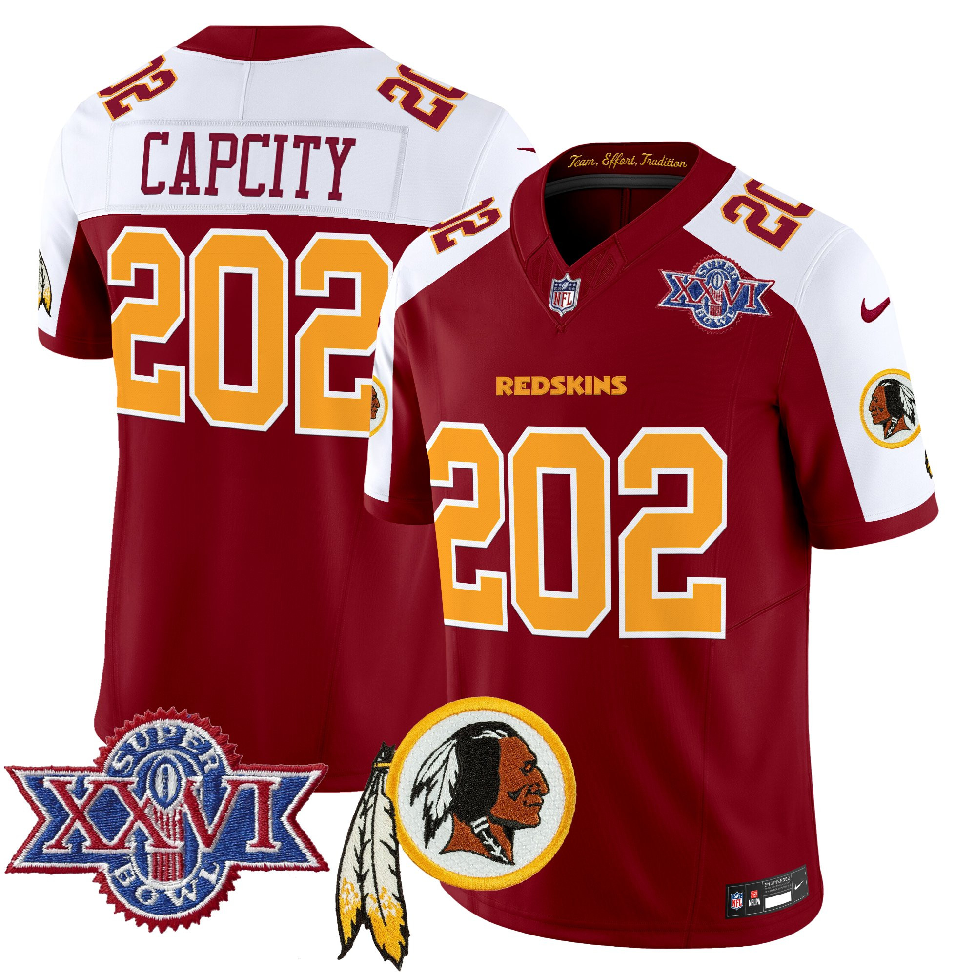 Men's Washington Redskins Throwback 1992 Super Bowl XXVI Patch Vapor Limited Jersey V3 - All Stitched