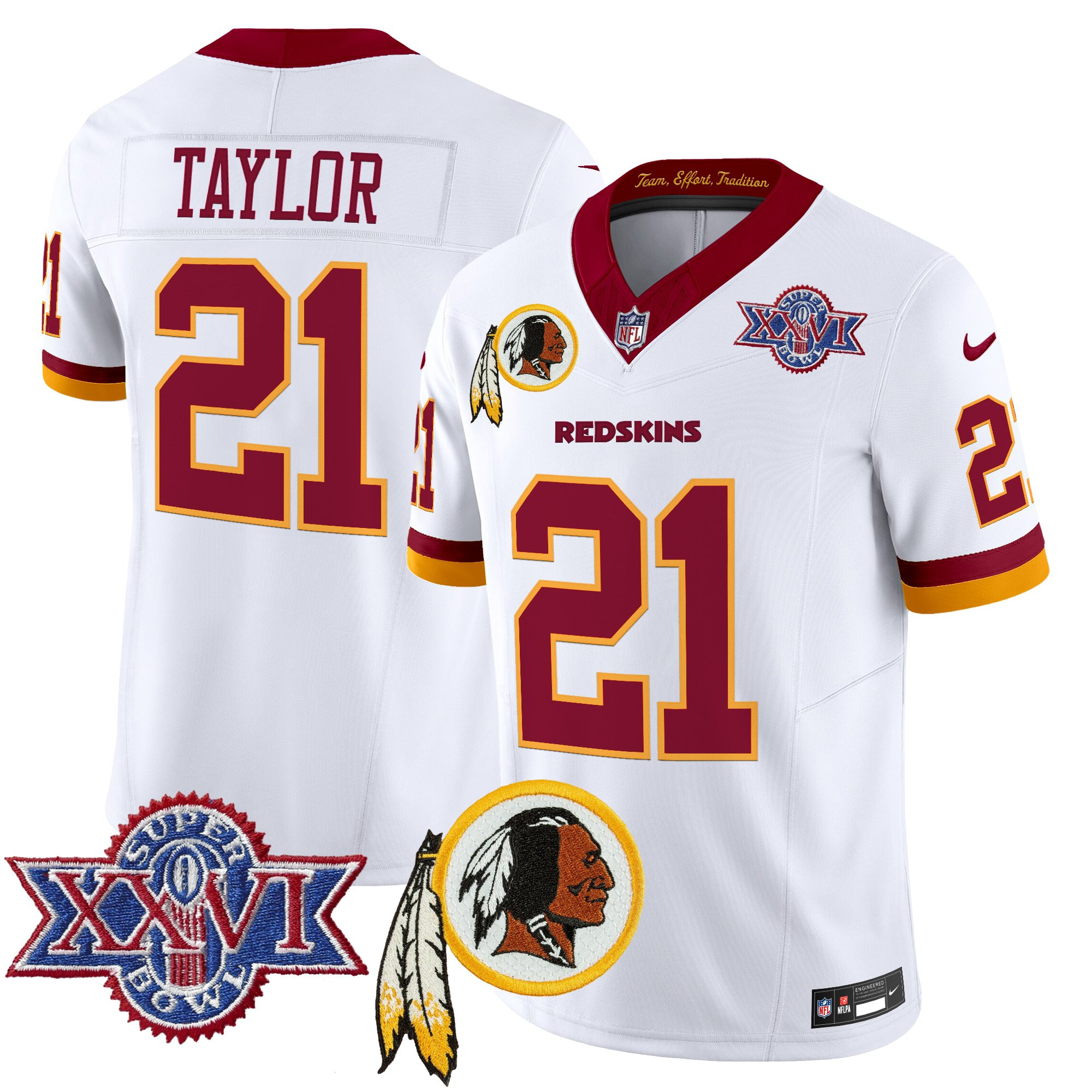 Men's Washington Redskins Throwback 1992 Super Bowl XXVI Patch Vapor Limited Jersey V3 - All Stitched