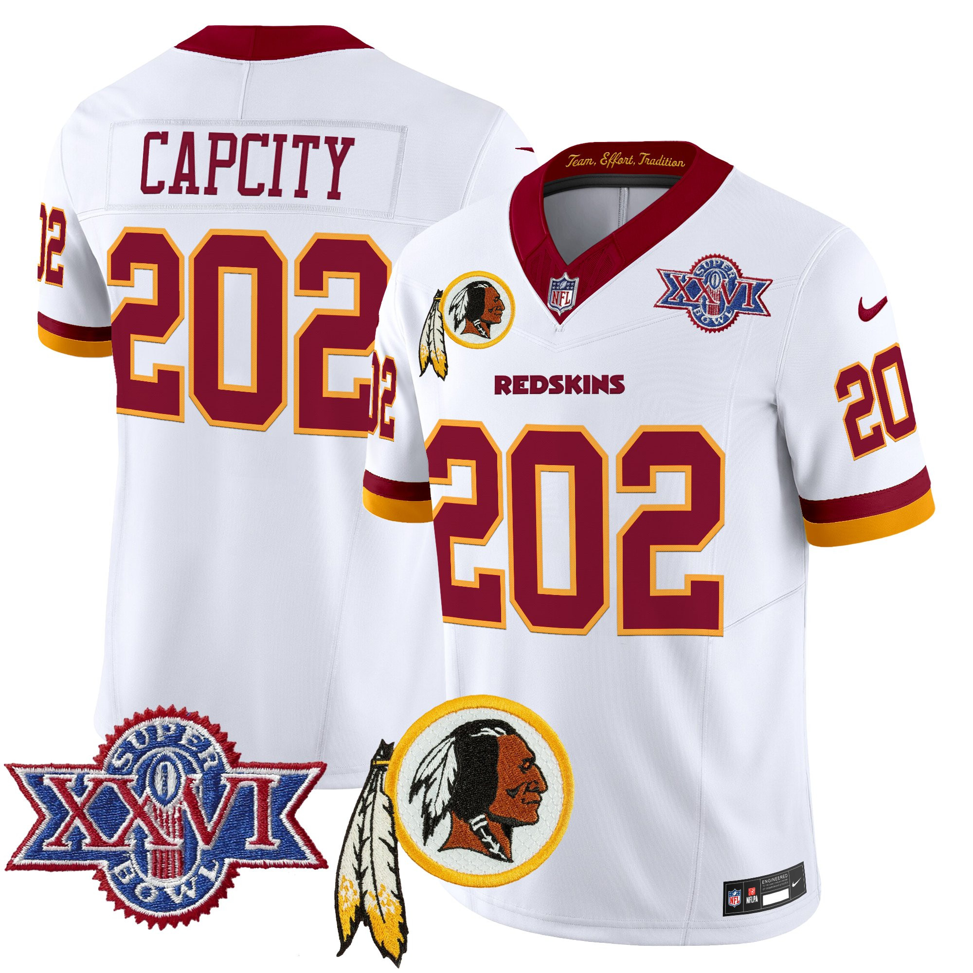 Men's Washington Redskins Throwback 1992 Super Bowl XXVI Patch Vapor Limited Jersey V3 - All Stitched