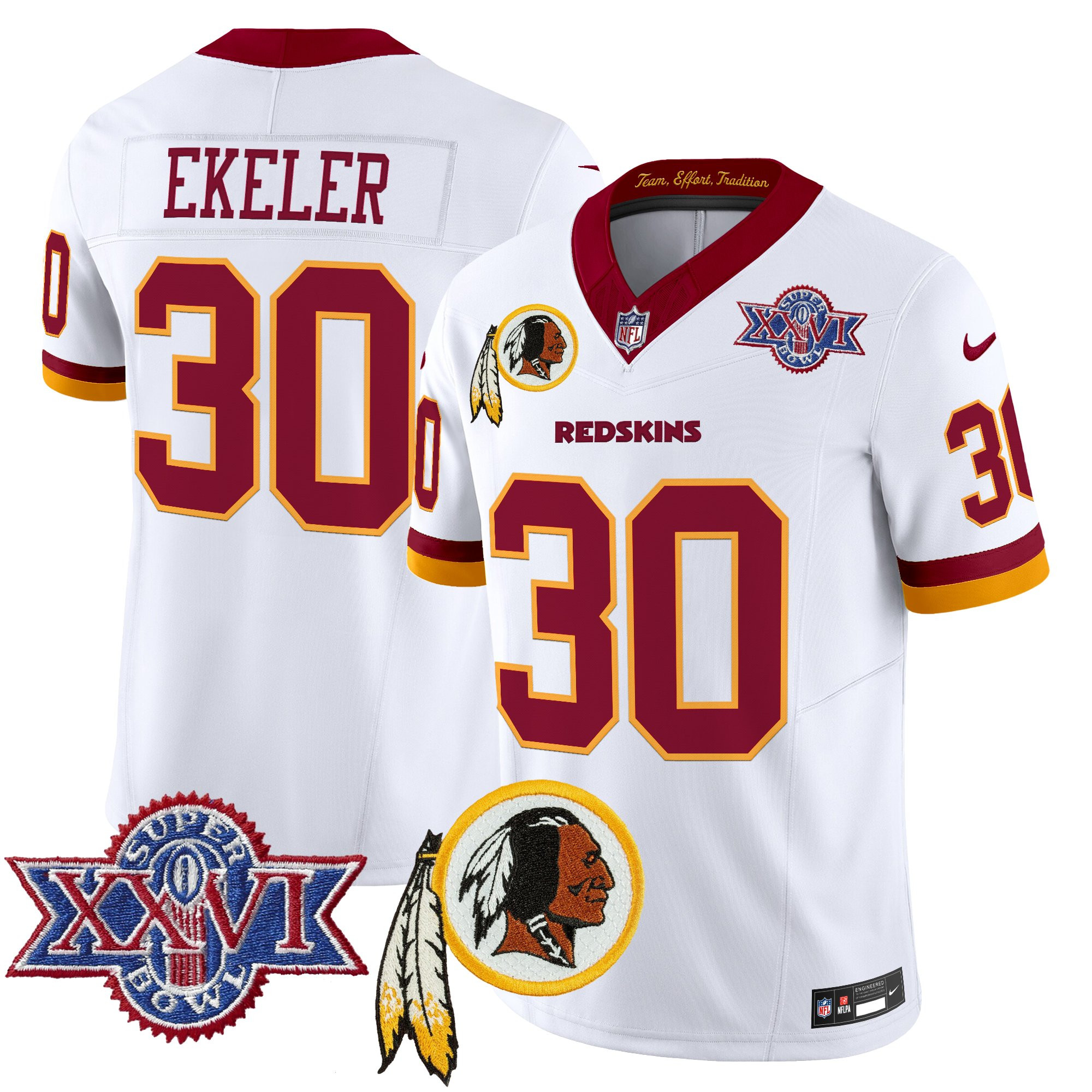 Men's Washington Redskins Throwback 1992 Super Bowl XXVI Patch Vapor Limited Jersey V3 - All Stitched