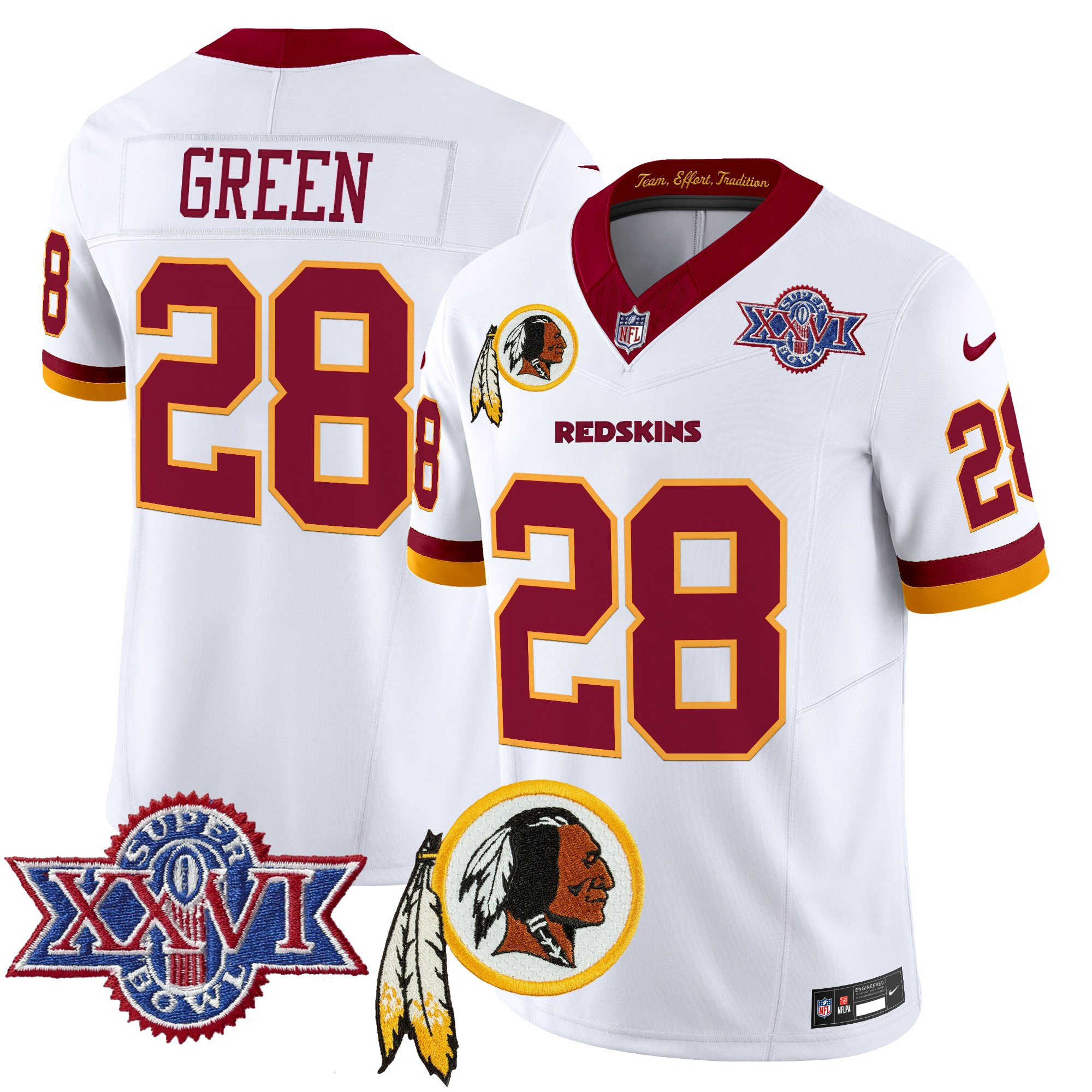 Men's Washington Redskins Throwback 1992 Super Bowl XXVI Patch Vapor Limited Jersey V3 - All Stitched