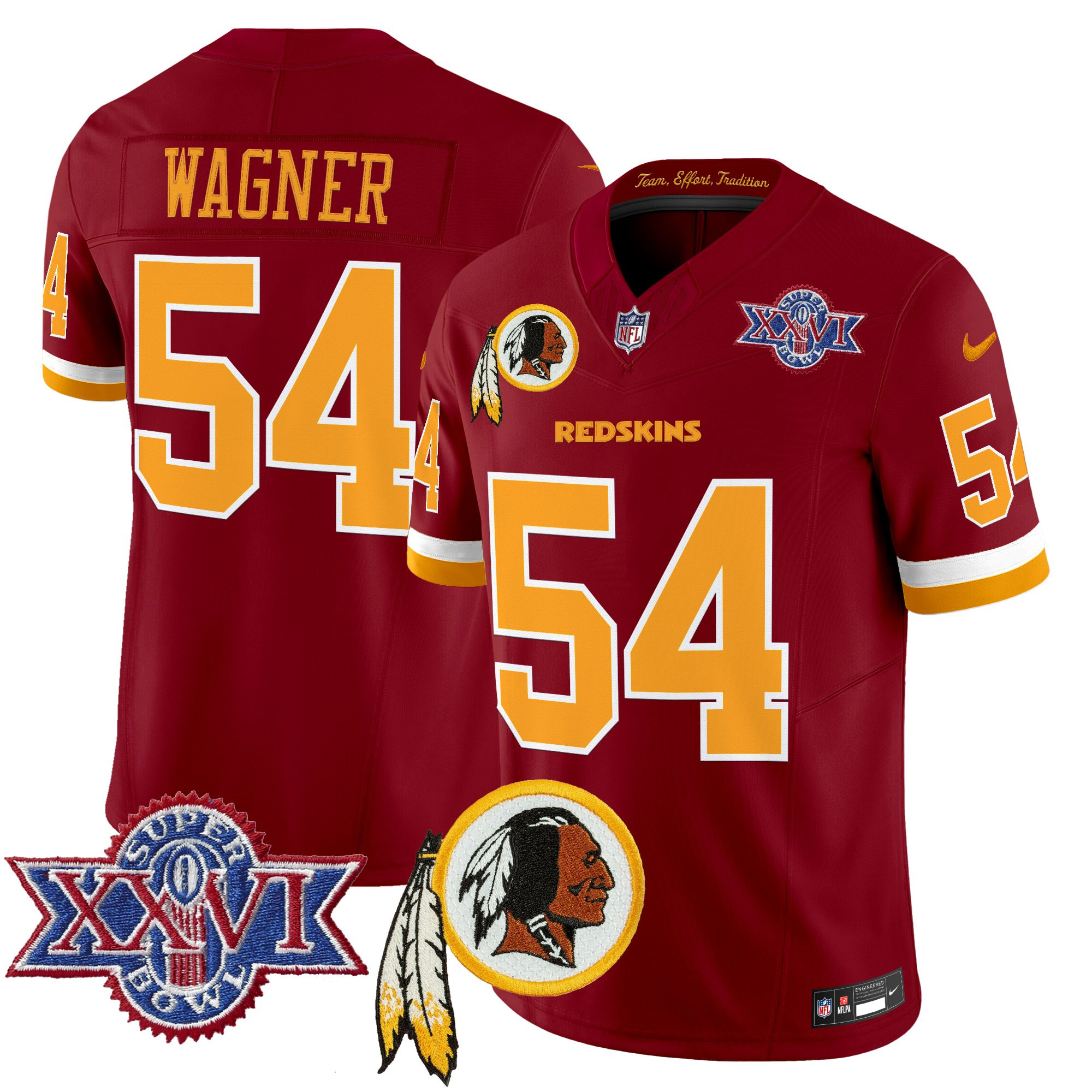 Men's Washington Redskins Throwback 1992 Super Bowl XXVI Patch Vapor Limited Jersey V3 - All Stitched