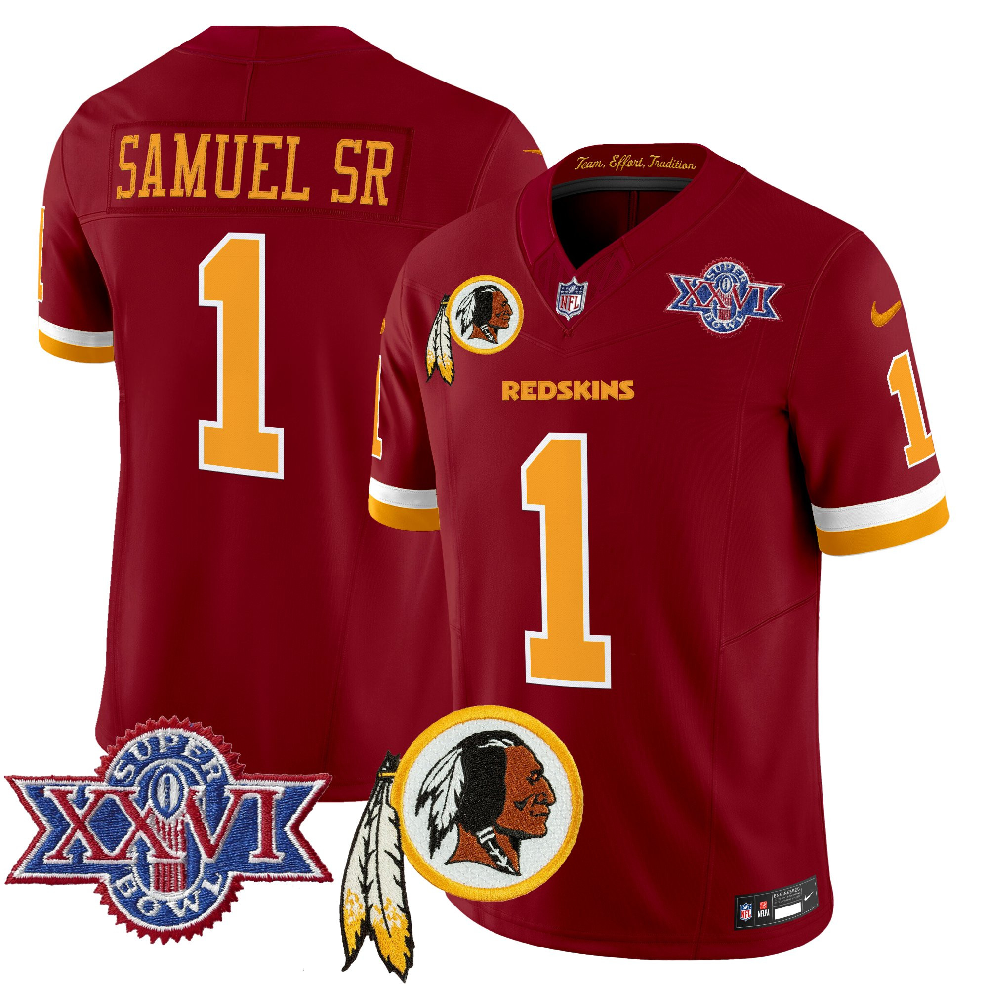 Men's Washington Redskins Throwback 1992 Super Bowl XXVI Patch Vapor Limited Jersey V3 - All Stitched