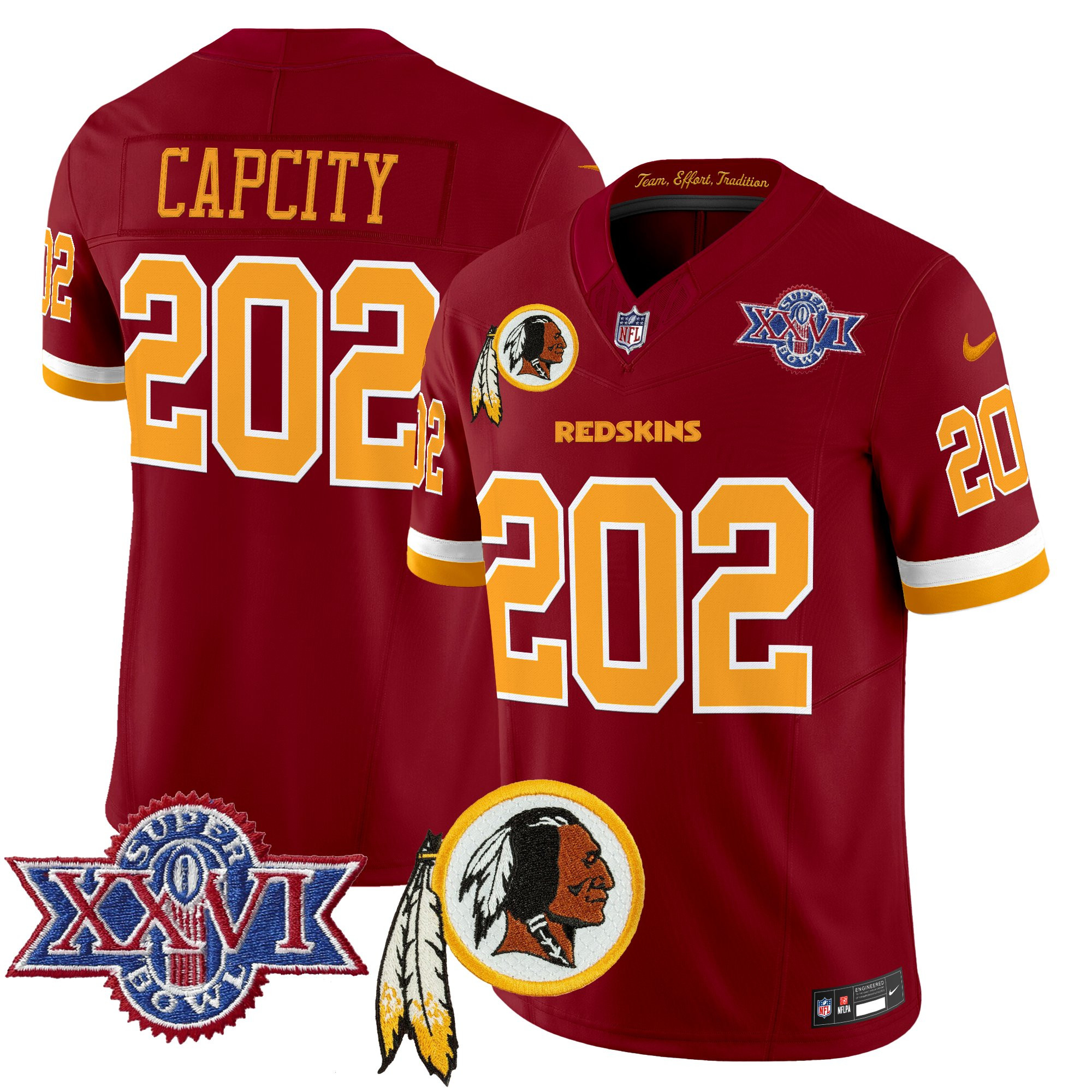 Men's Washington Redskins Throwback 1992 Super Bowl XXVI Patch Vapor Limited Jersey V3 - All Stitched