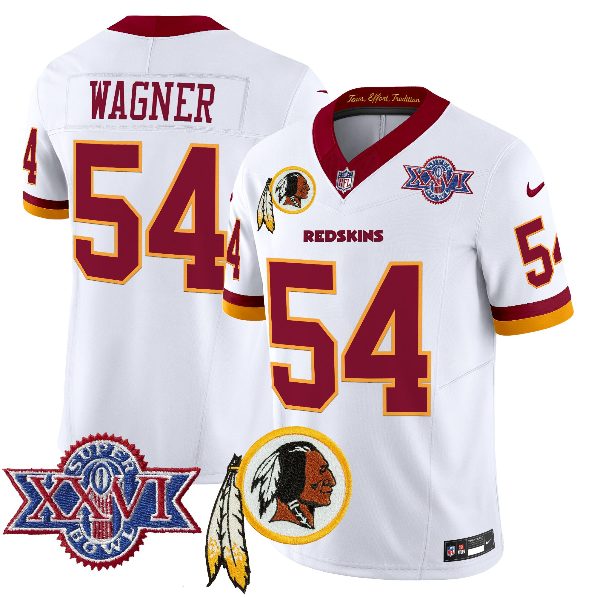 Men's Washington Redskins Throwback 1992 Super Bowl XXVI Patch Vapor Limited Jersey V3 - All Stitched
