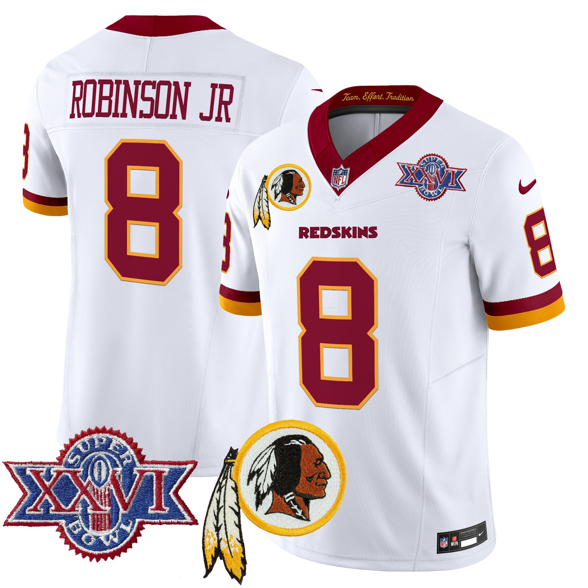 Men's Washington Redskins Throwback 1992 Super Bowl XXVI Patch Vapor Limited Jersey V3 - All Stitched