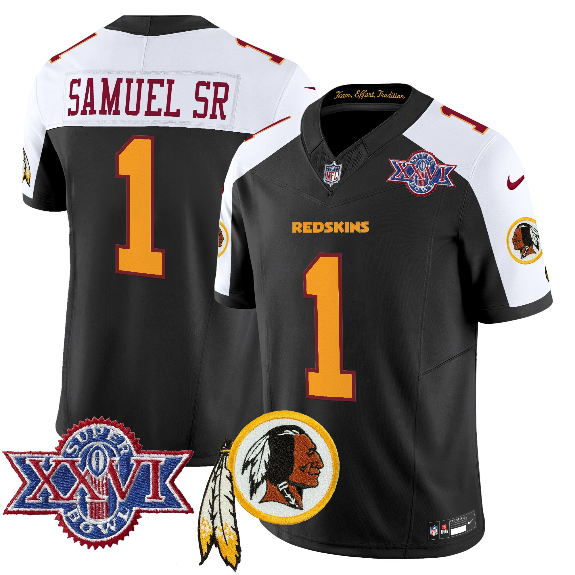 Men's Washington Redskins Throwback 1992 Super Bowl XXVI Patch Vapor Limited Jersey V3 - All Stitched