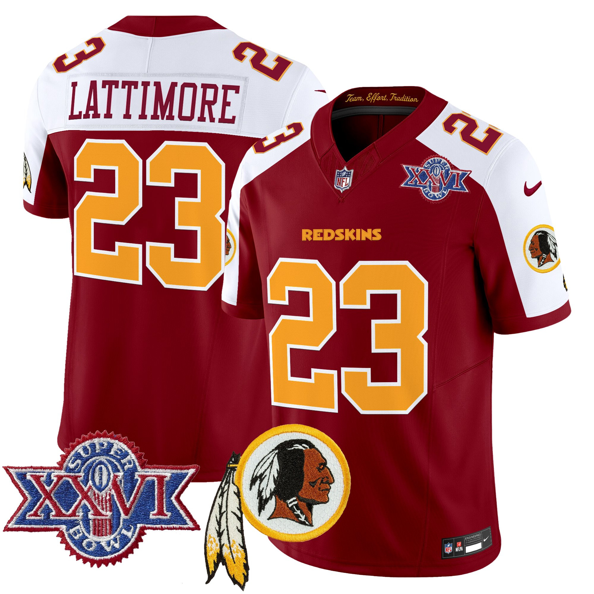 Men's Washington Redskins Throwback 1992 Super Bowl XXVI Patch Vapor Limited Jersey V3 - All Stitched