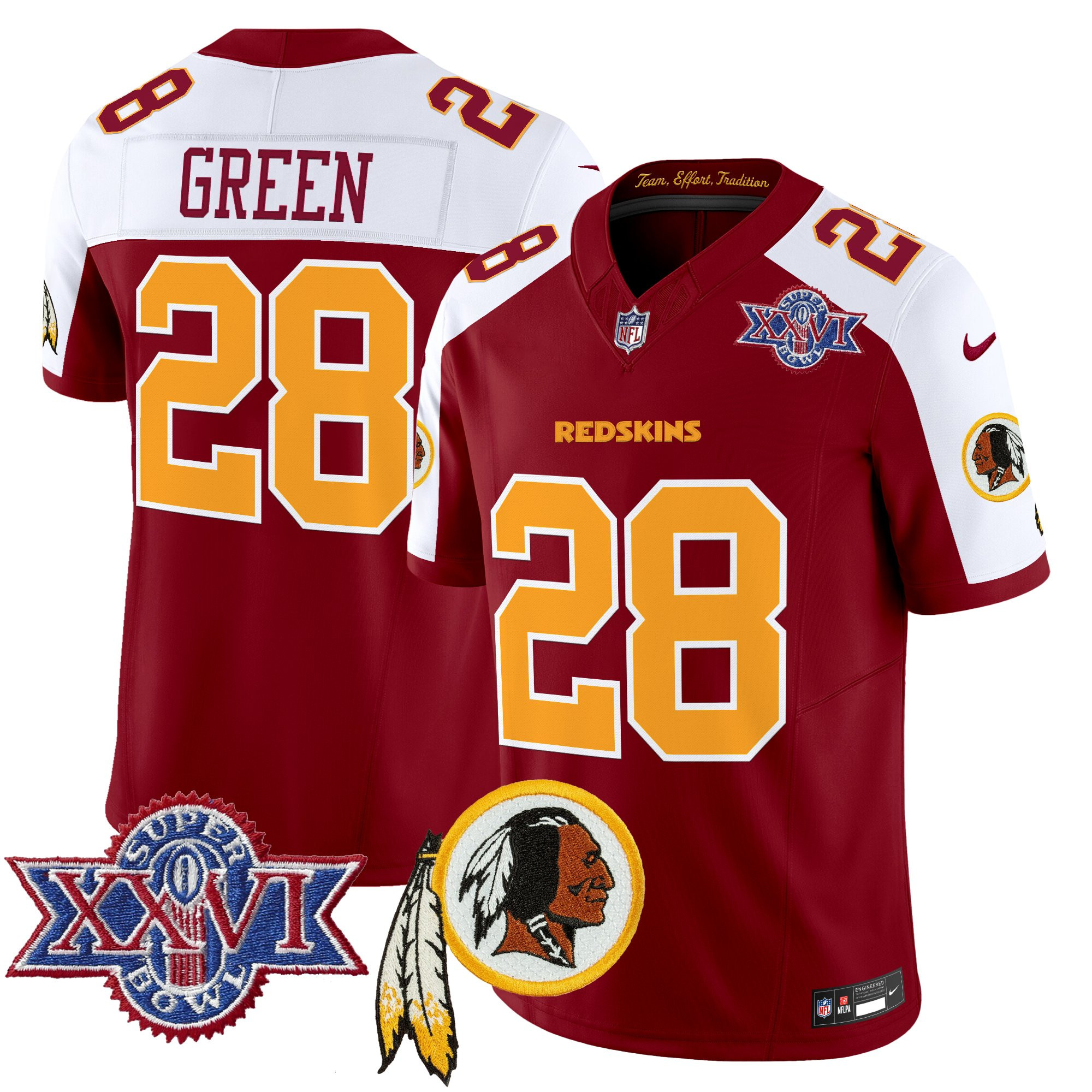 Men's Washington Redskins Throwback 1992 Super Bowl XXVI Patch Vapor Limited Jersey V3 - All Stitched
