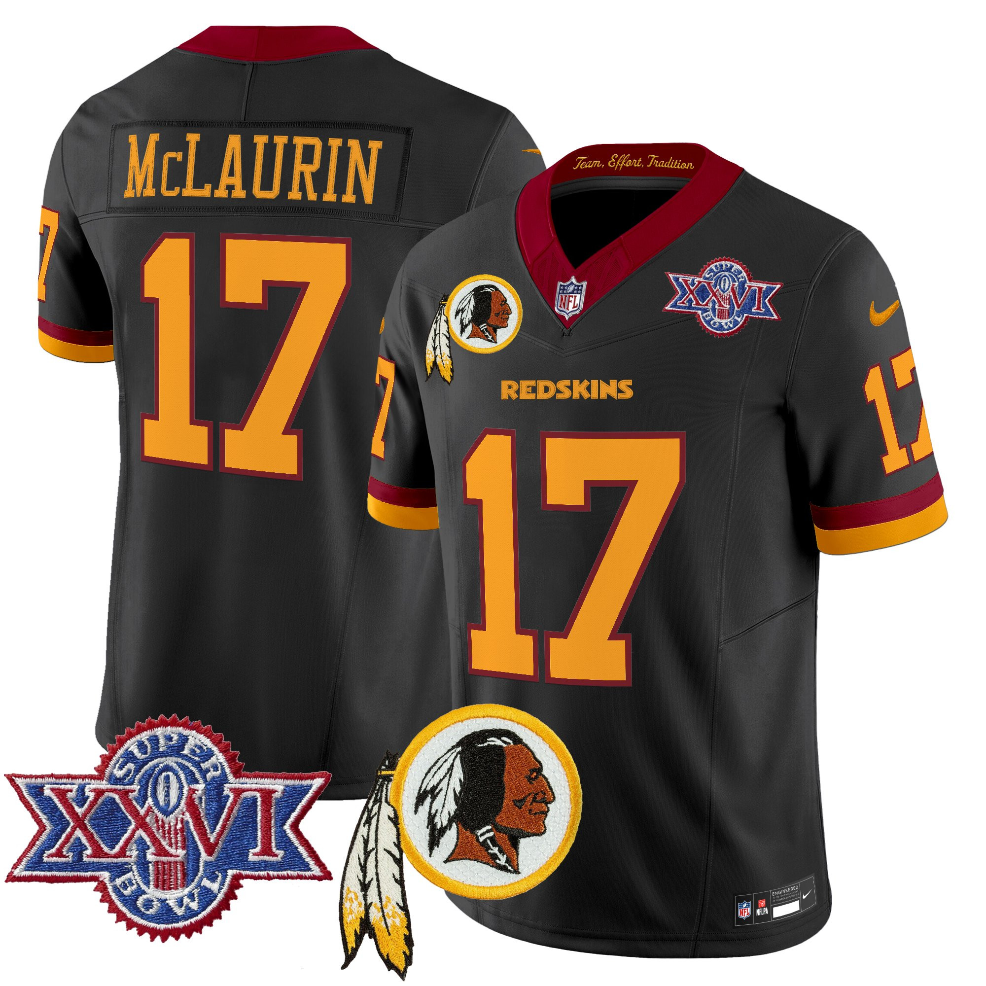 Men's Washington Redskins Throwback 1992 Super Bowl XXVI Patch Vapor Limited Jersey V3 - All Stitched
