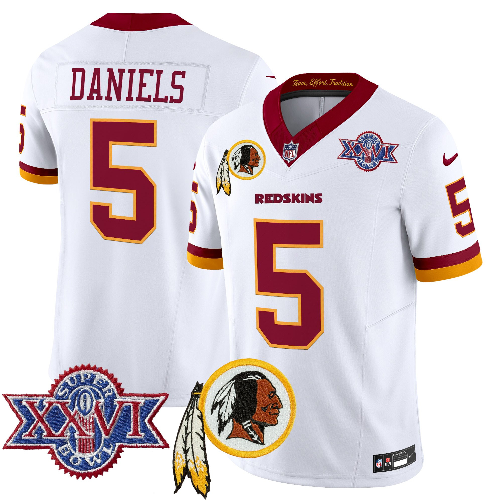 Men's Washington Redskins Throwback 1992 Super Bowl XXVI Patch Vapor Limited Jersey V3 - All Stitched