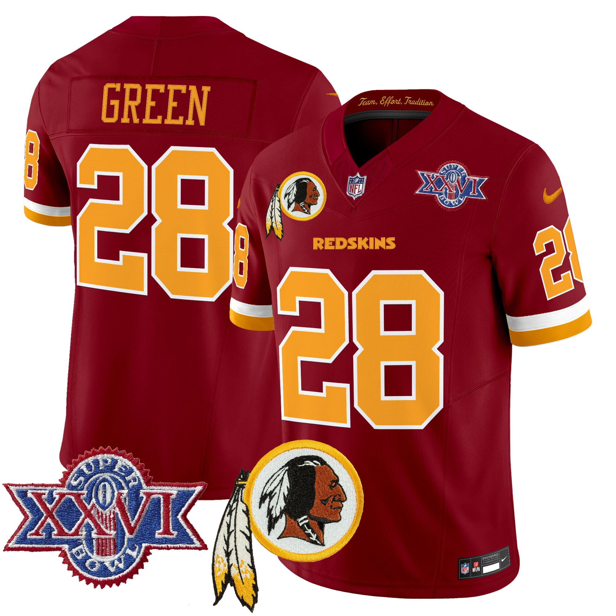 Men's Washington Redskins Throwback 1992 Super Bowl XXVI Patch Vapor Limited Jersey V3 - All Stitched