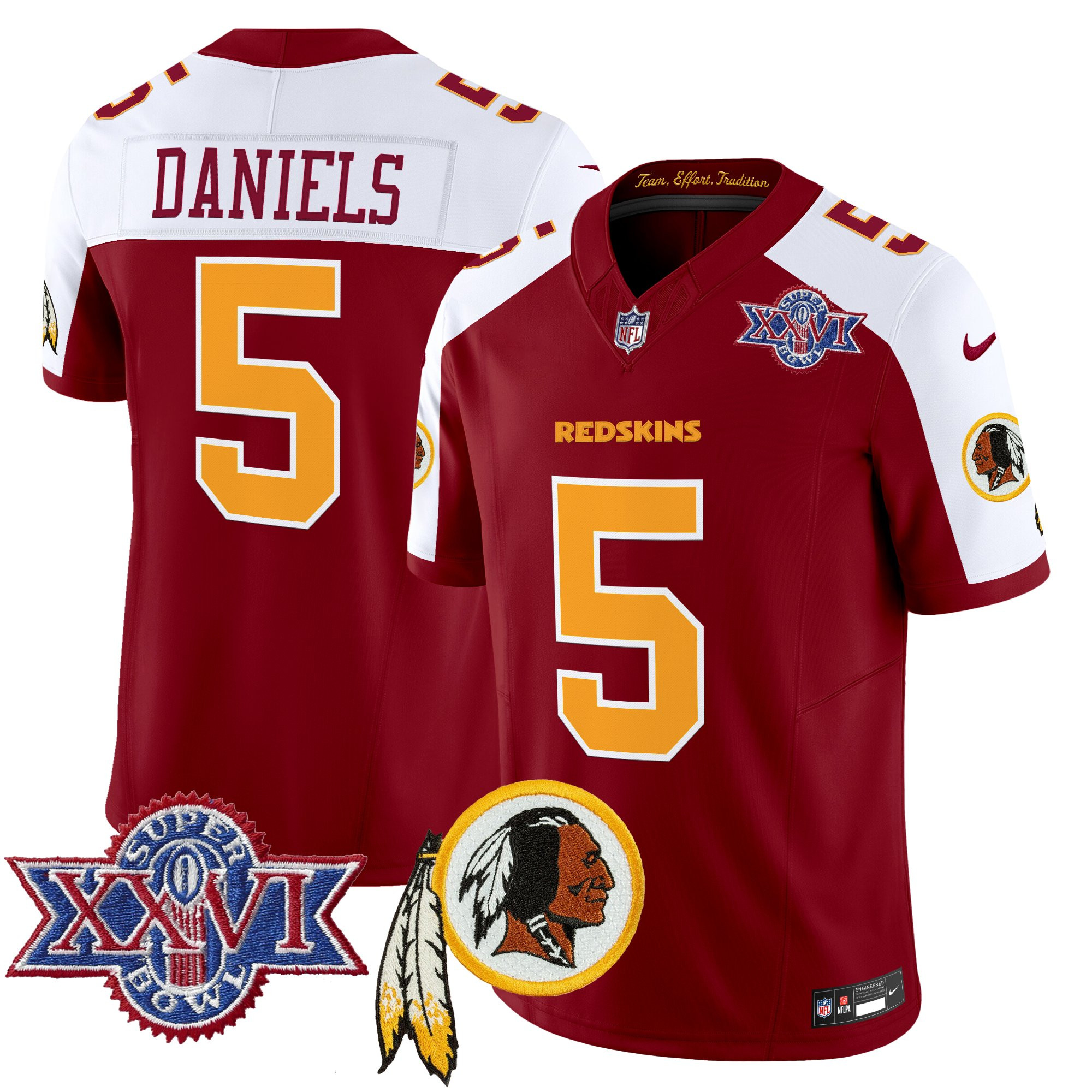 Men's Washington Redskins Throwback 1992 Super Bowl XXVI Patch Vapor Limited Jersey V3 - All Stitched