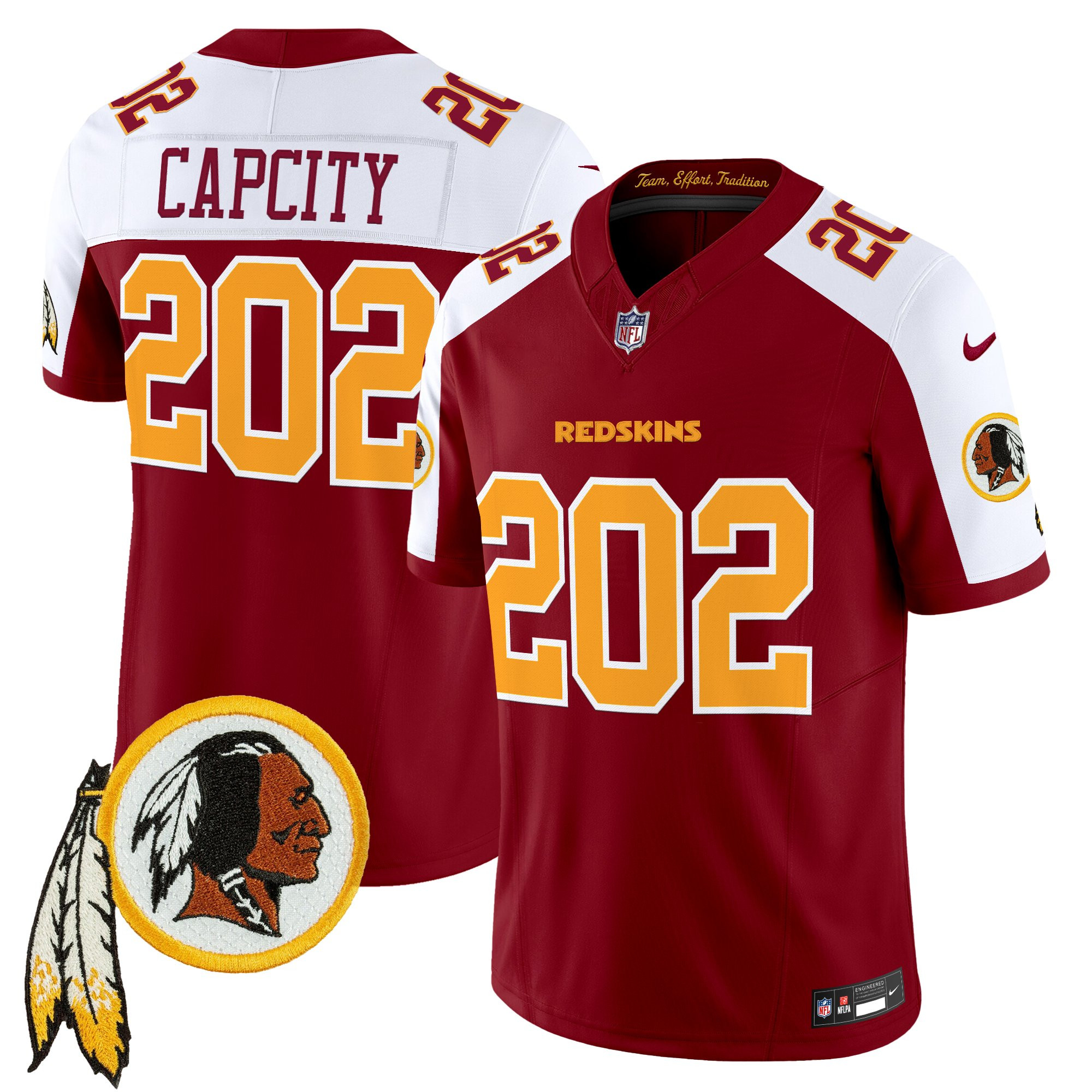Men's Washington Redskins Throwback Vapor Limited Jersey V3 - All Stitched