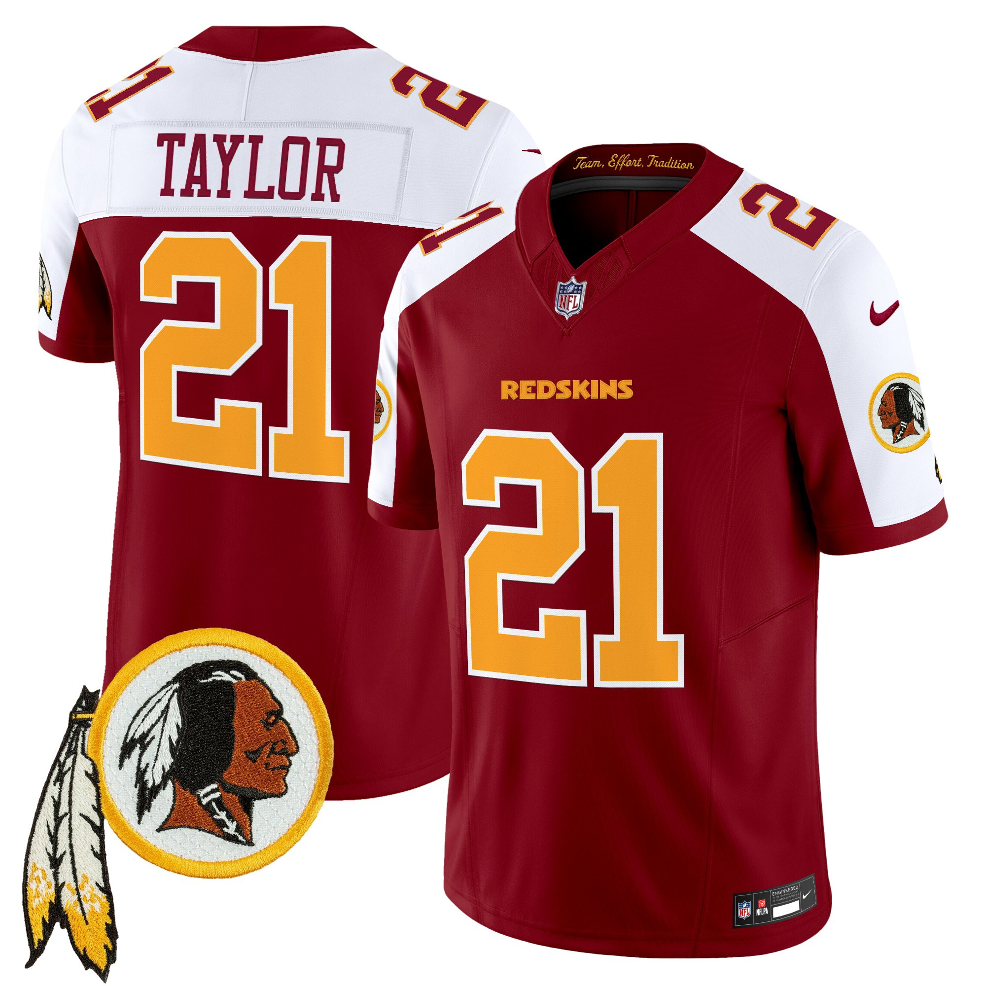 Men's Washington Redskins Throwback Vapor Limited Jersey V3 - All Stitched