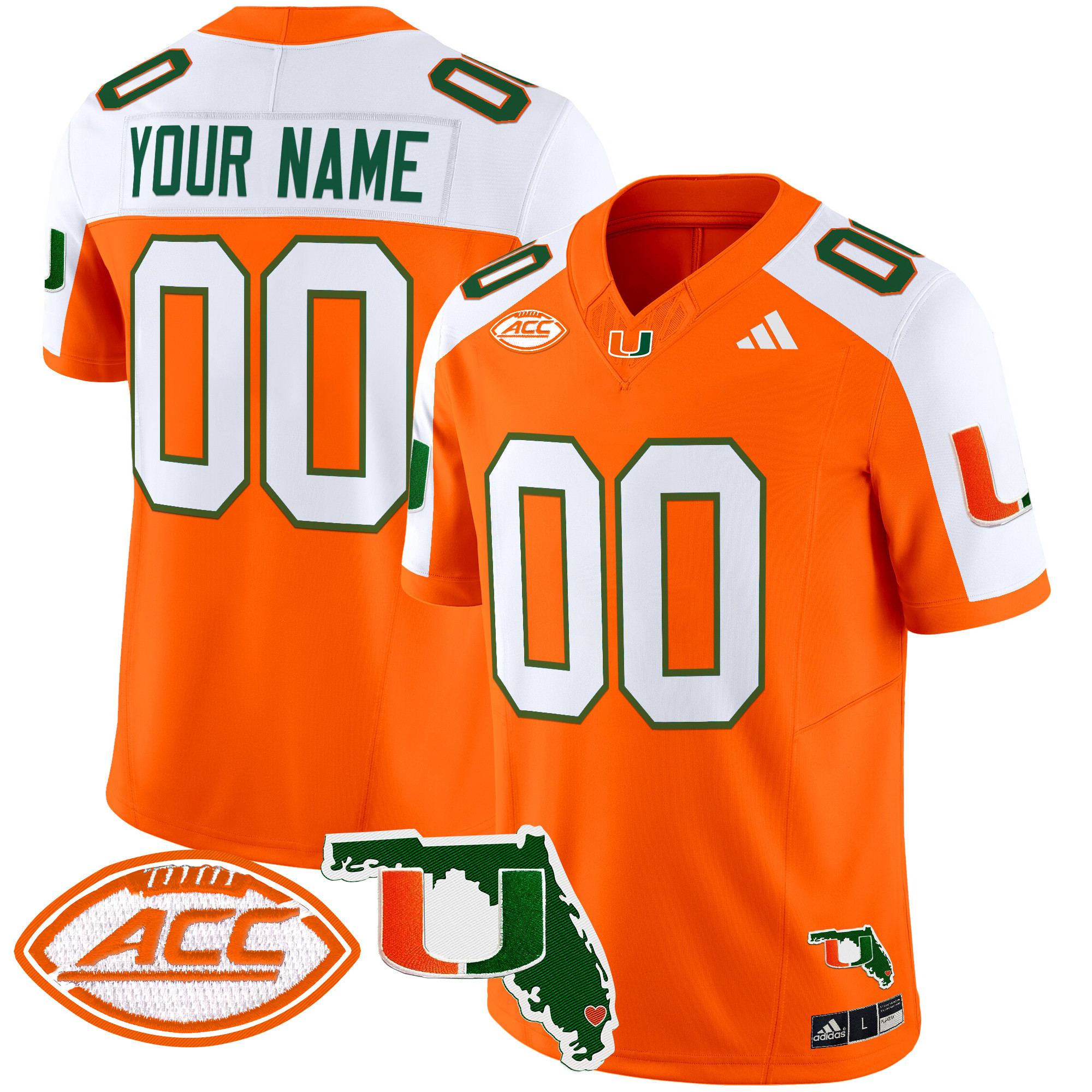 Miami Hurricanes 2025 Florida Patch Vapor Limited Custom Jersey - All Stitched