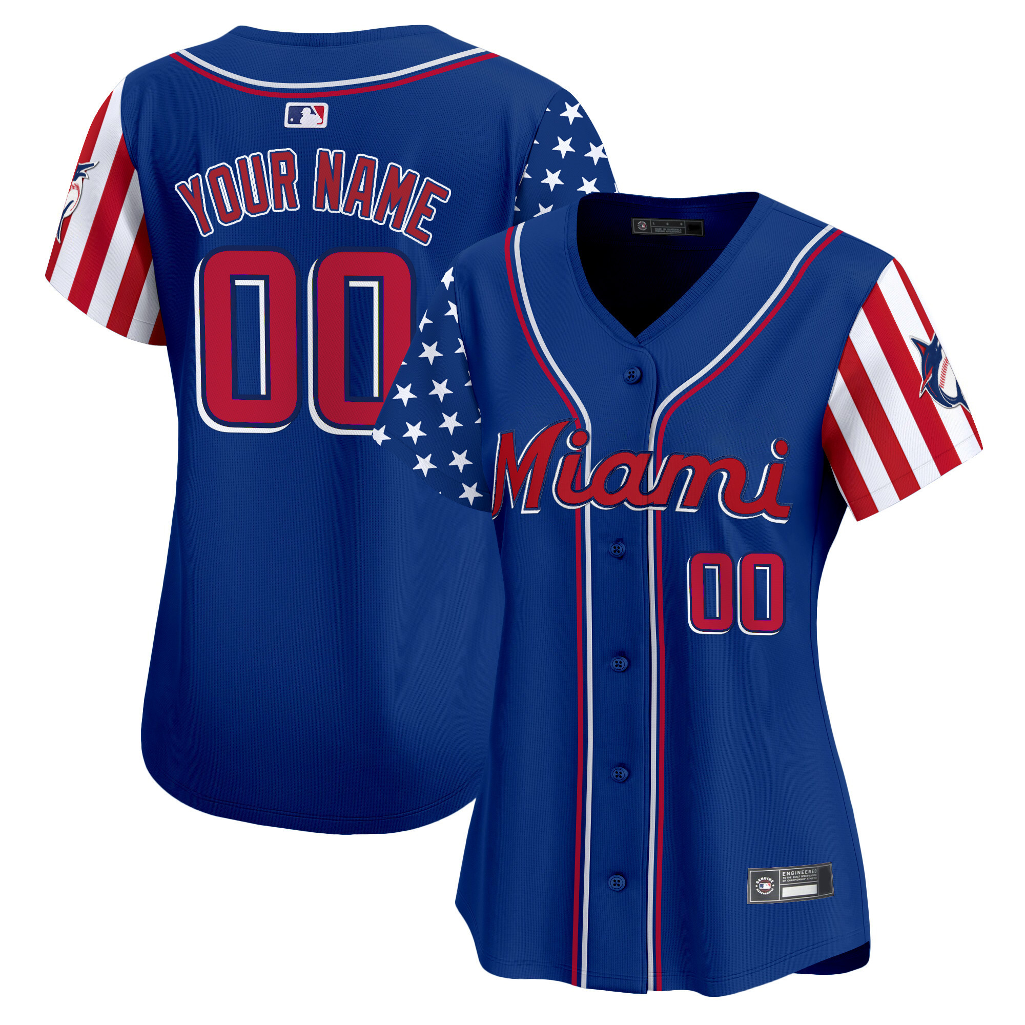 Miami Marlins 2025 Independence Day Vapor Premier Limited Custom Jersey - All Stitched