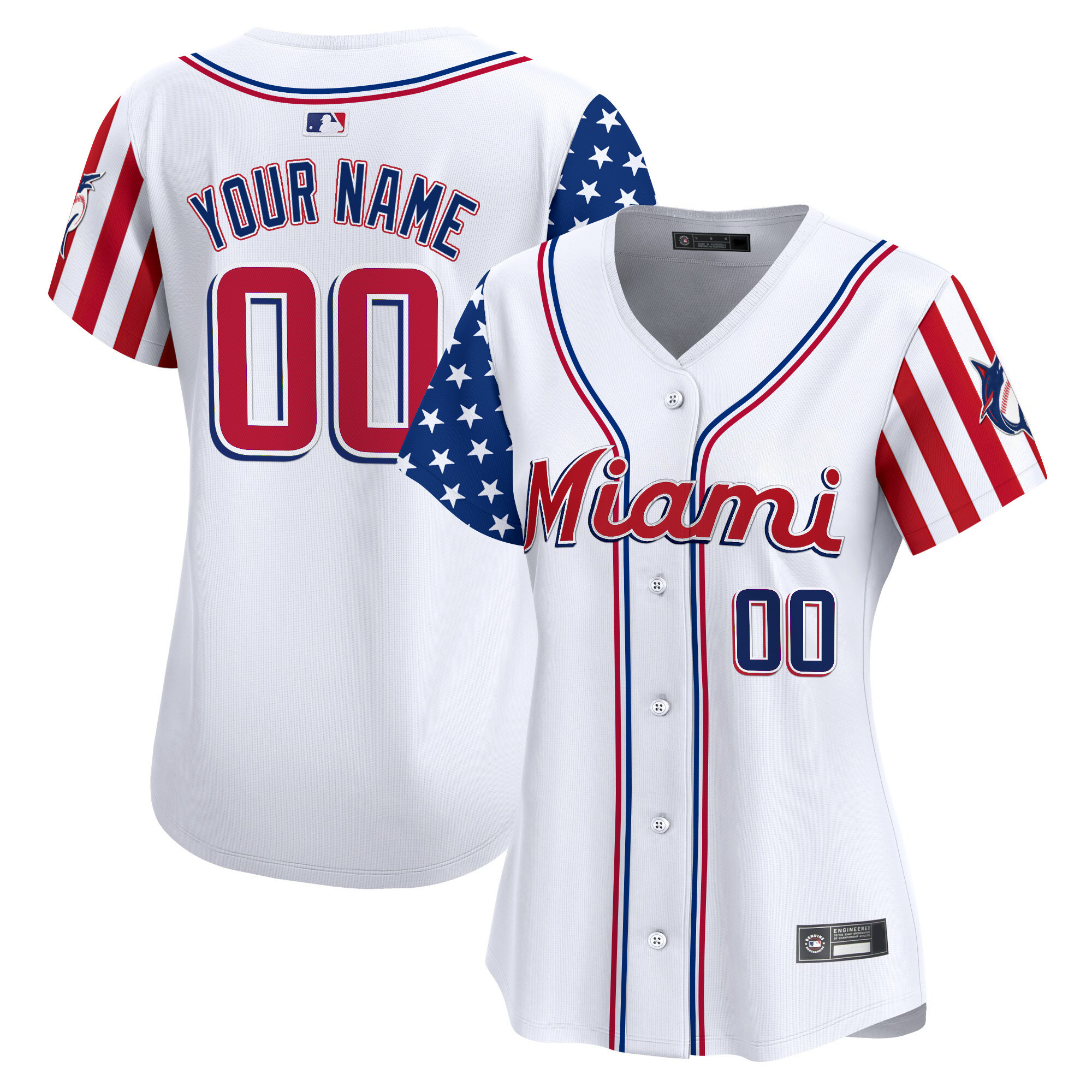 Miami Marlins 2025 Independence Day Vapor Premier Limited Custom Jersey - All Stitched