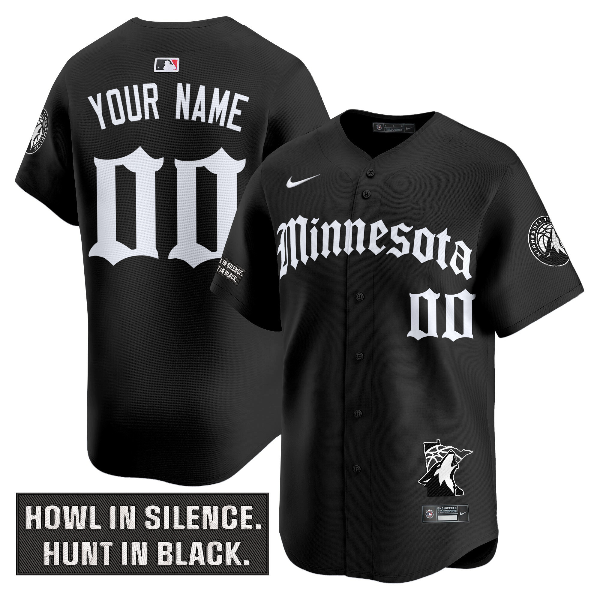 Minnesota Timberwolves 2025 'Gothic North Howl Edition' Vapor Baseball Custom Jersey - All Stitched