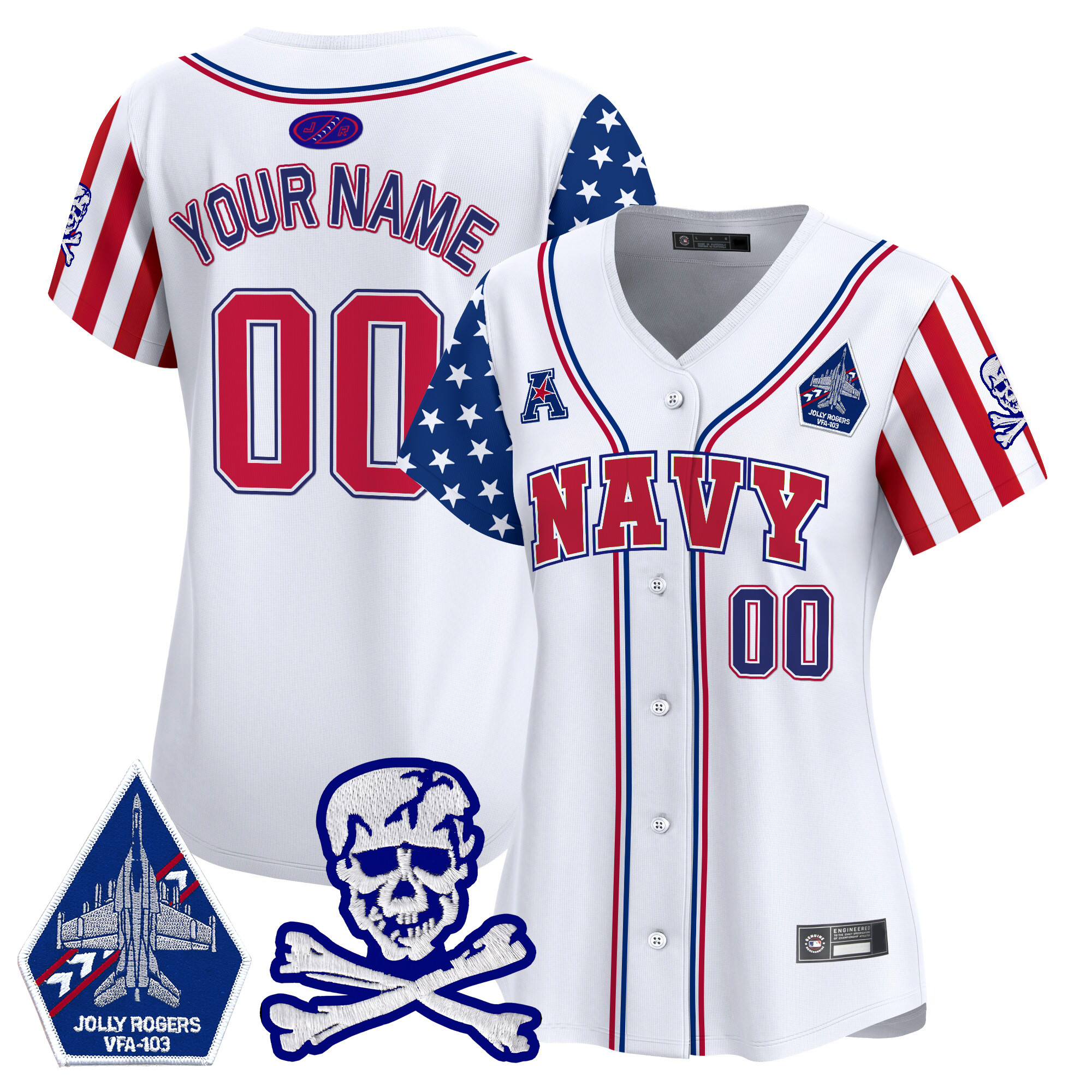 Navy Midshipmen 2025 Independence Day Vapor Premier Limited Custom Jersey - All Stitched