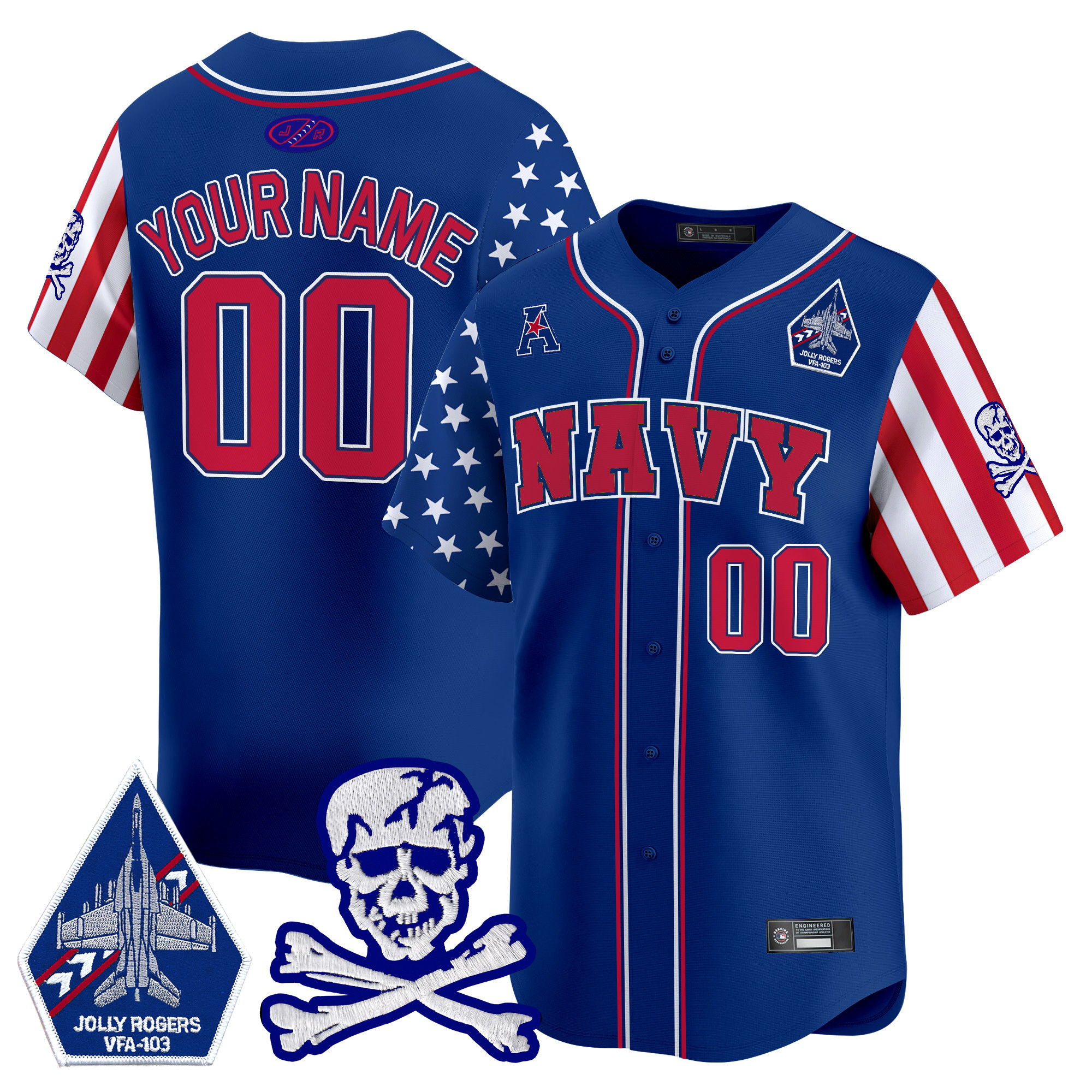 Navy Midshipmen 2025 Independence Day Vapor Premier Limited Custom Jersey - All Stitched