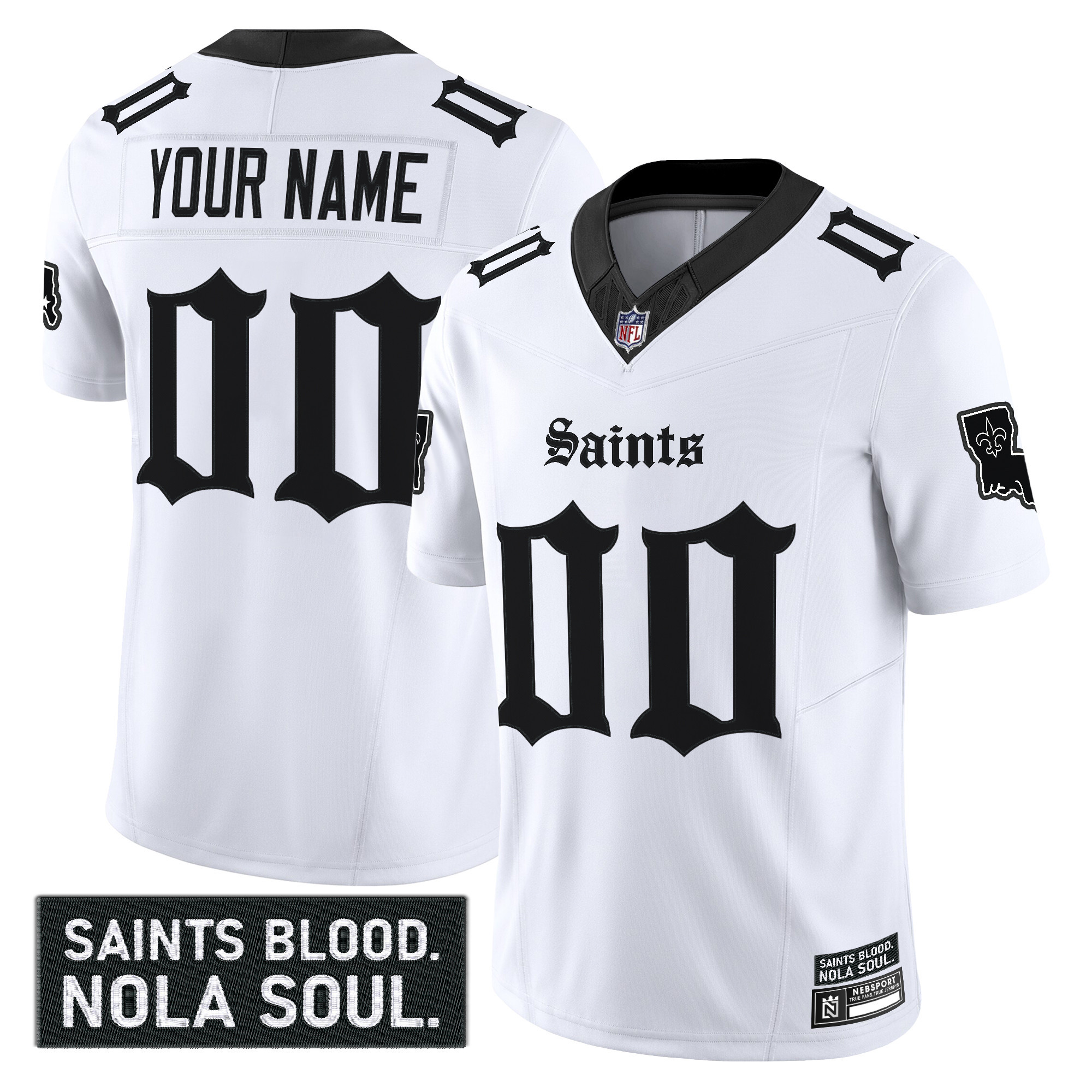 New Orleans Saints 'Gothic Vieux Carr� Edition' Vapor Custom Jersey - All Stitched