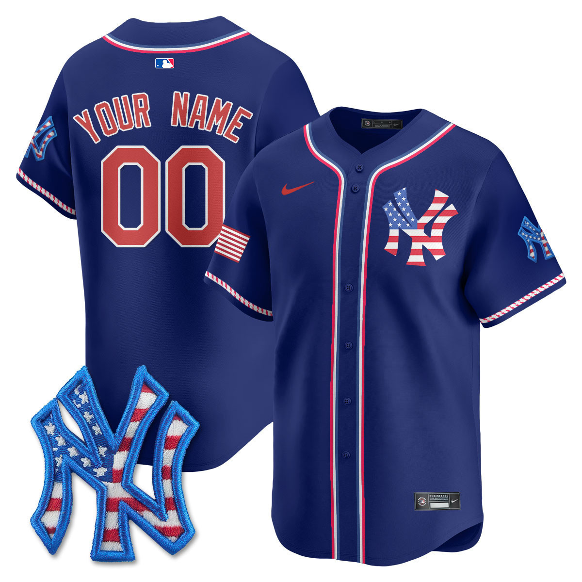 New York Yankees 2025 Fourth of July Vapor Premier Limited Custom Jersey - All Stitched