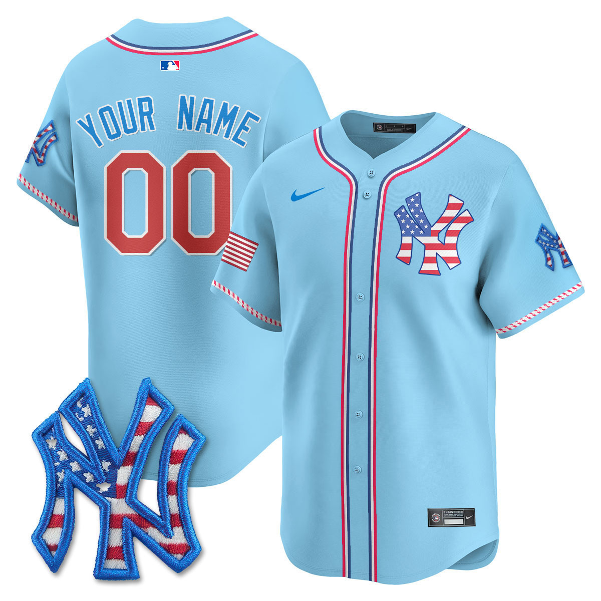 New York Yankees 2025 Fourth of July Vapor Premier Limited Custom Jersey - All Stitched