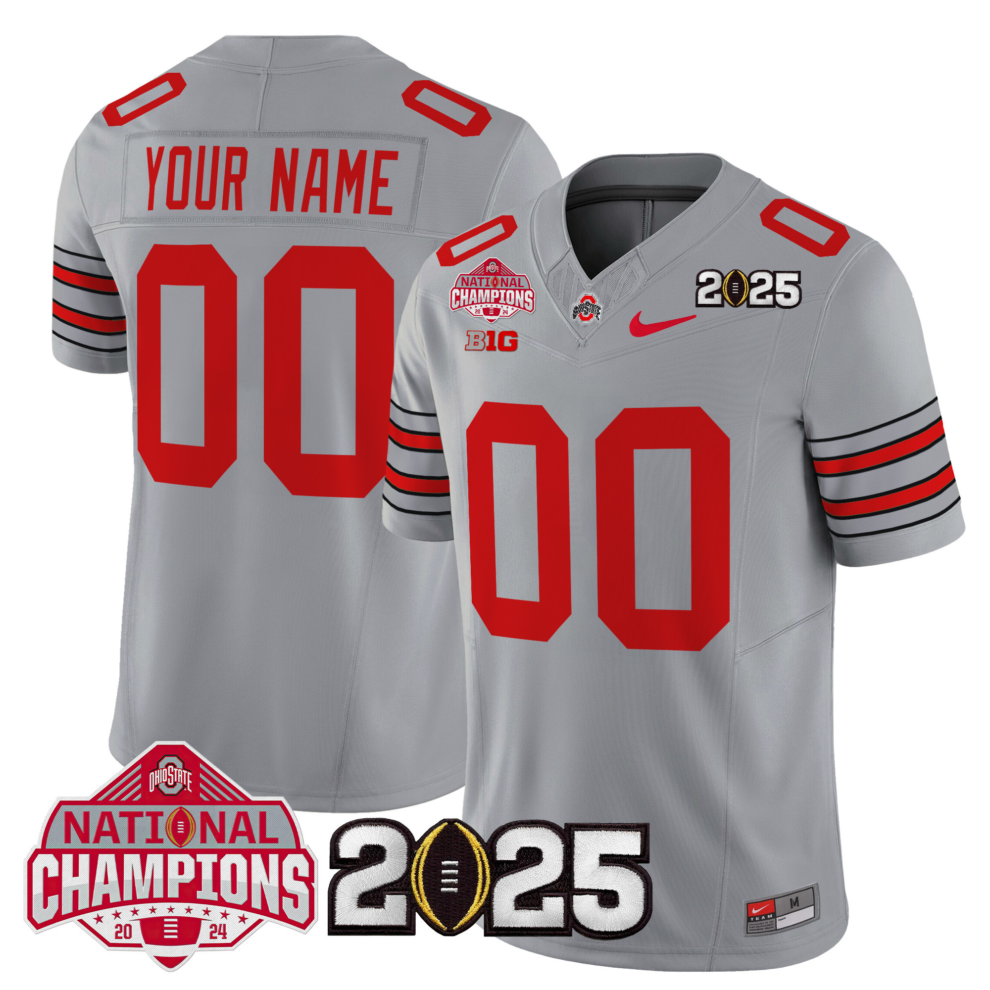 Ohio State Buckeyes 'Heritage Stripe' 2025 National Champions Patch Vapor Limited Custom Jersey - All Stitched
