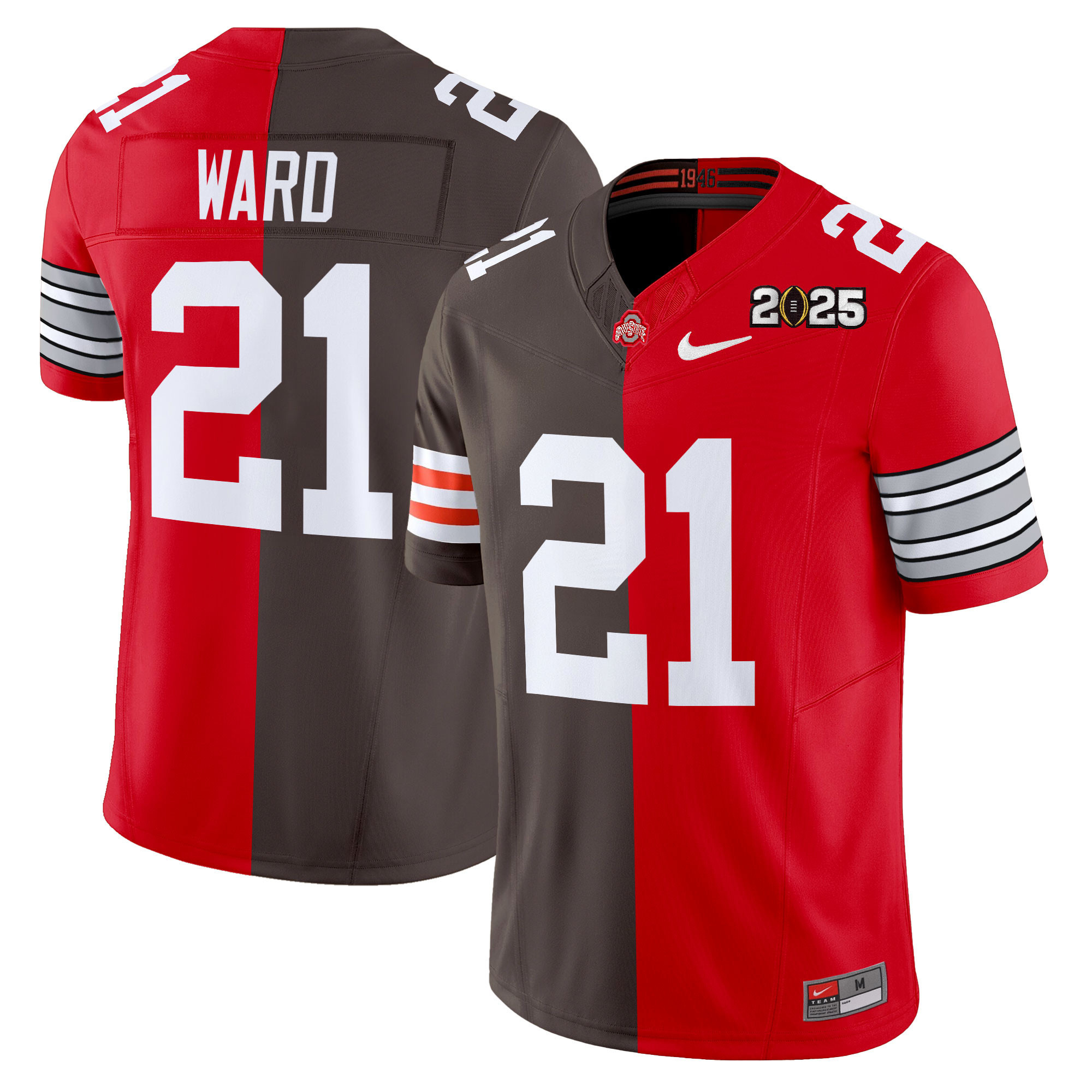 Ohio State Buckeyes x Cleveland Browns Split Vapor Limited Jersey - All Stitched
